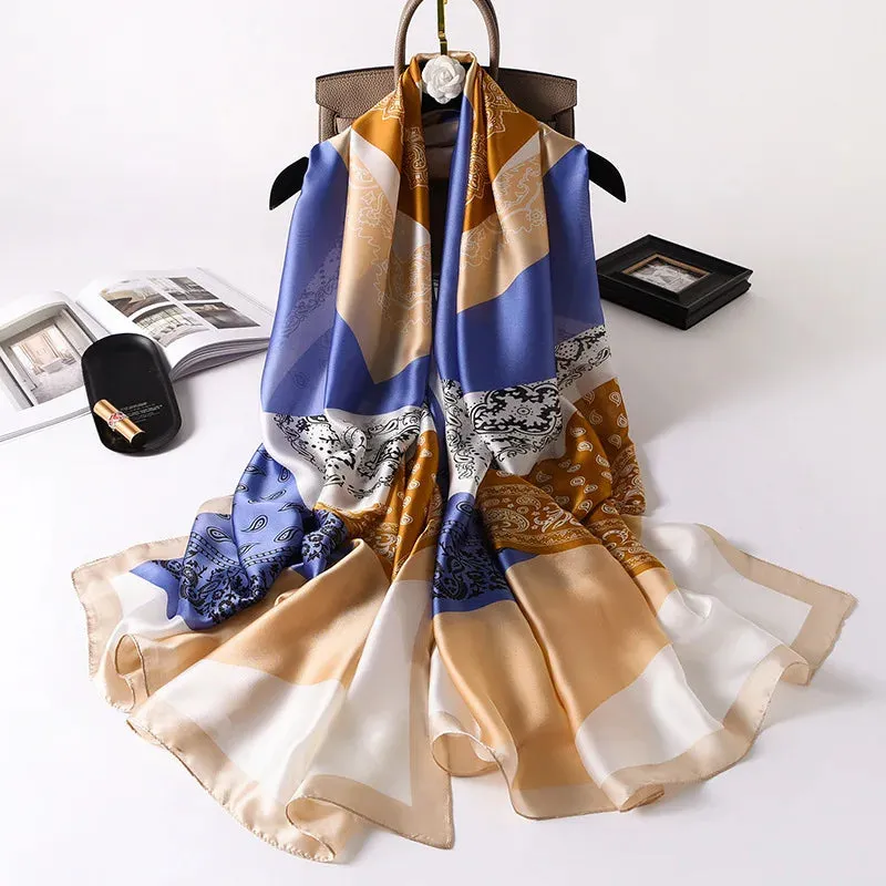 180*90cm Fashion Luxury Summer Beach Soft Silk Shawl Wrap