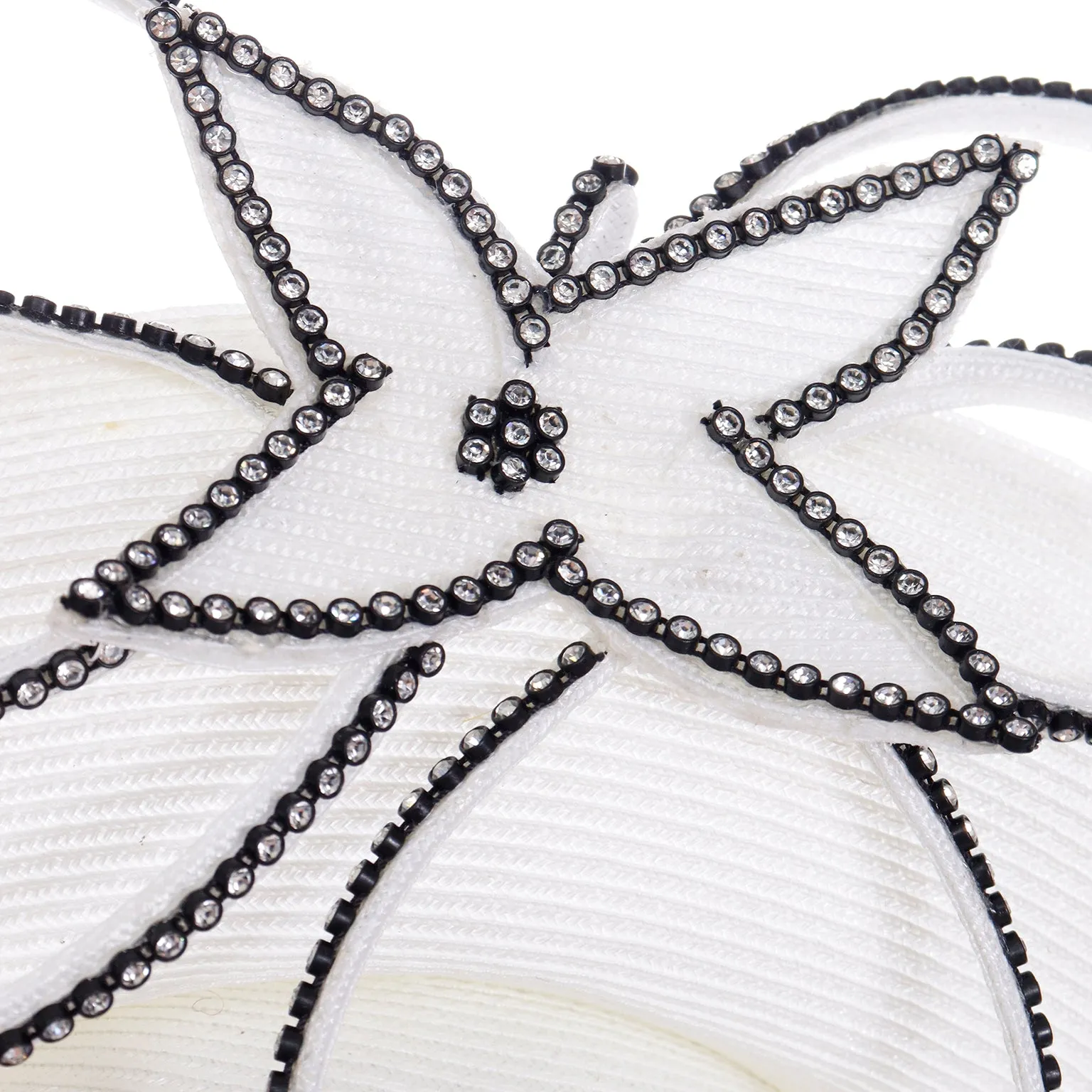 2000s George Zamau'l Couture Vintage Black & White Rhinestone Hat