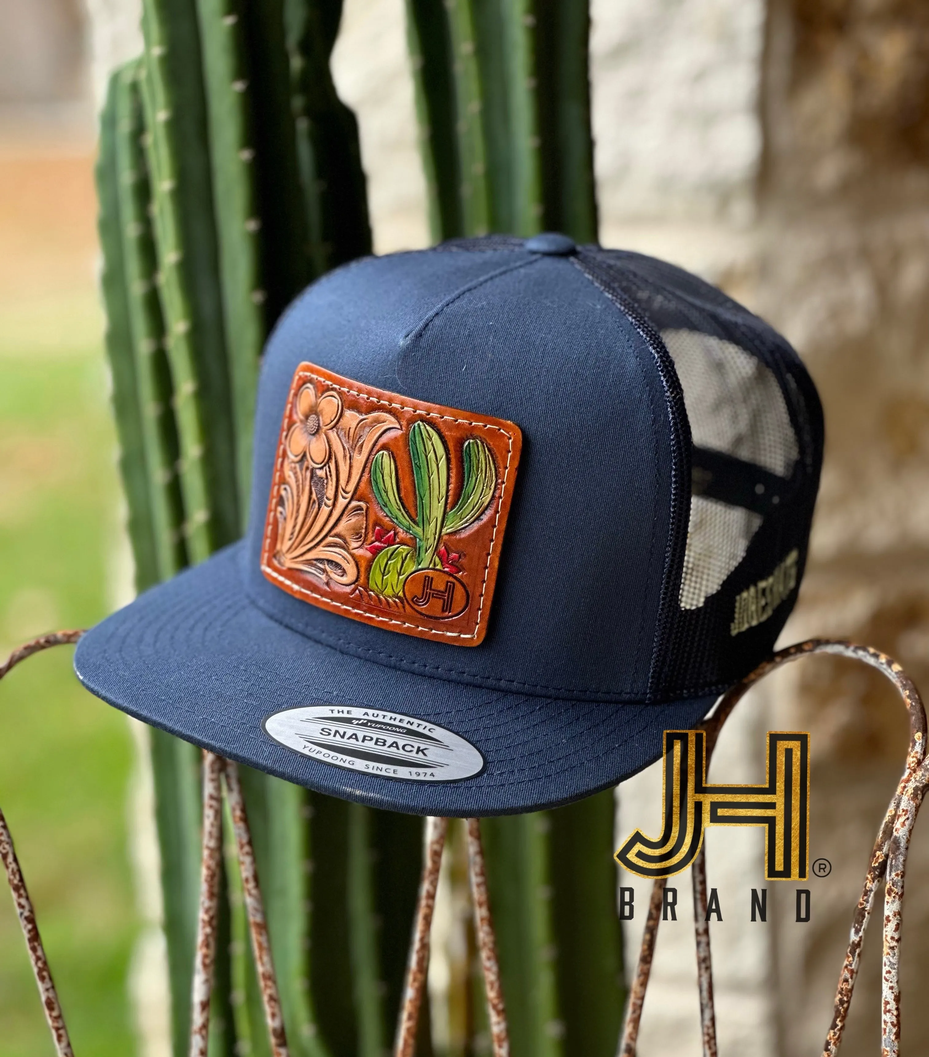 2023 Jobes Leather Patch Trucker - All Navy Cactus Leather patch (Limited Edition)