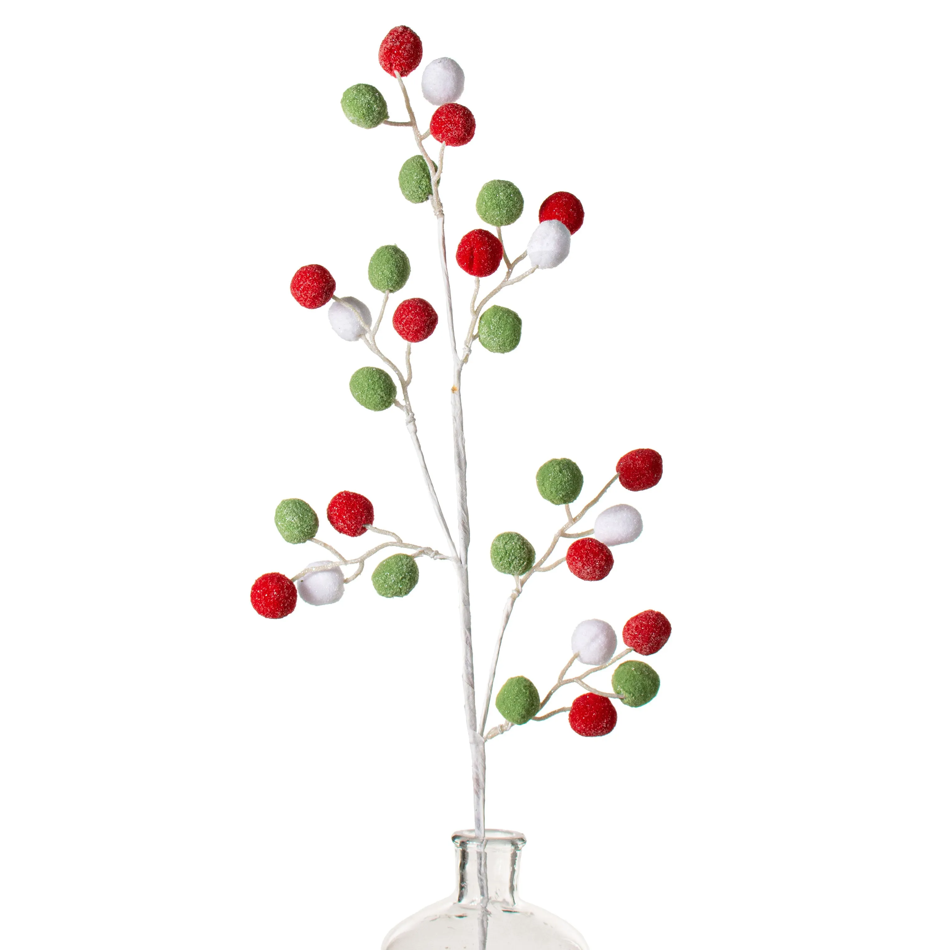 28" Felt Ball Spray: Red, White, Green