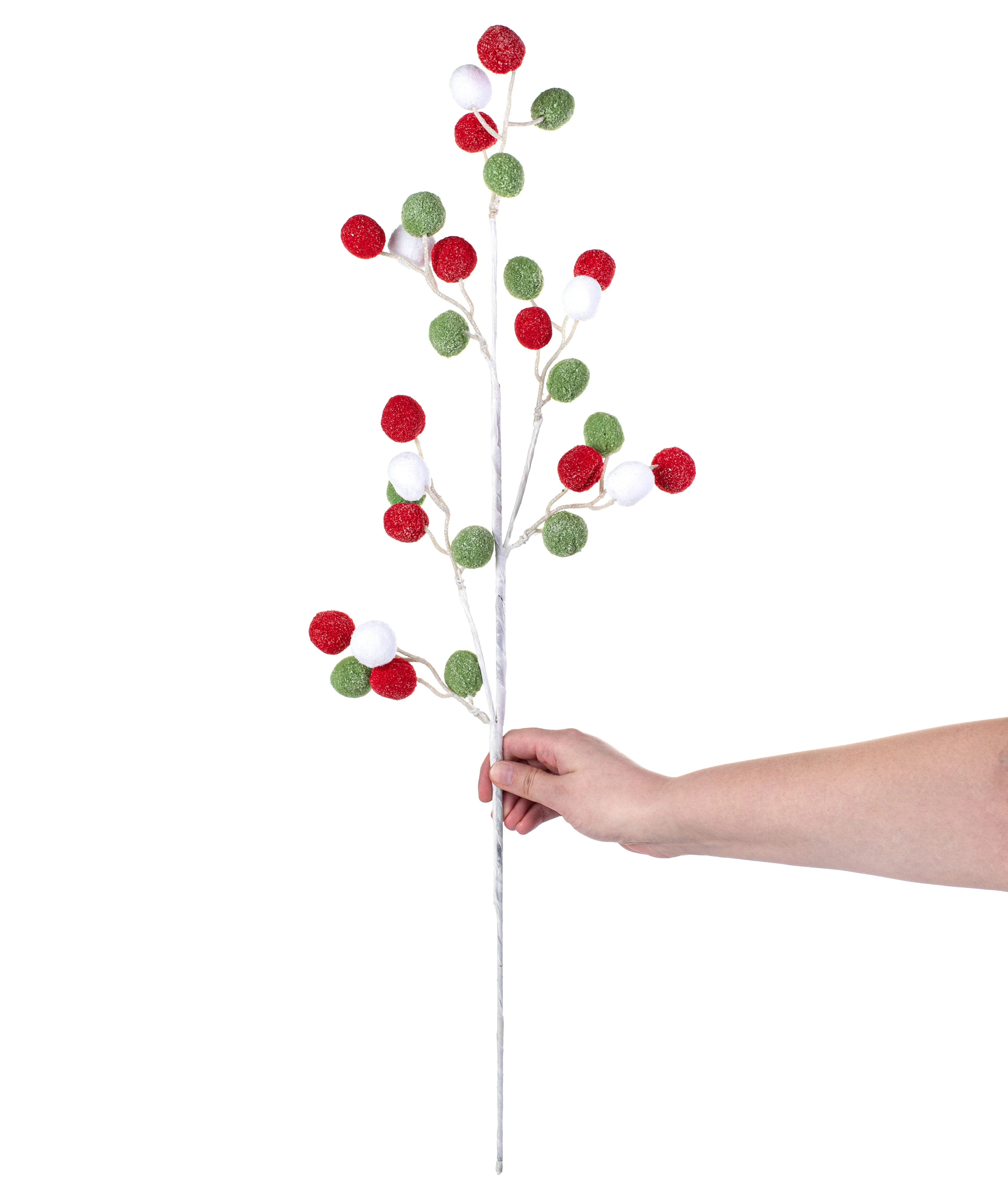 28" Felt Ball Spray: Red, White, Green