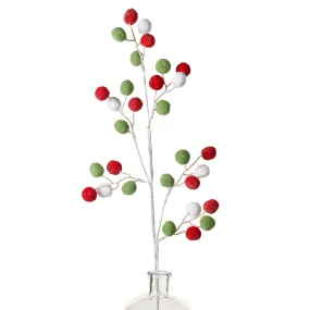 28" Felt Ball Spray: Red, White, Green