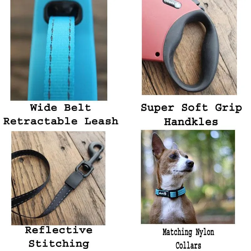 Adventure Retractable Reflective Leash With Soft Grip Handle