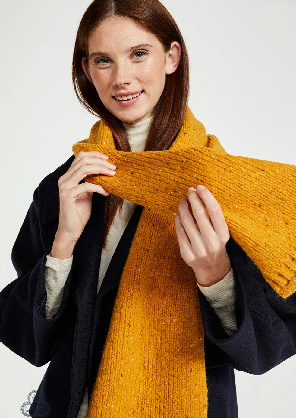 Aran Nepped Scarf | Sunflower