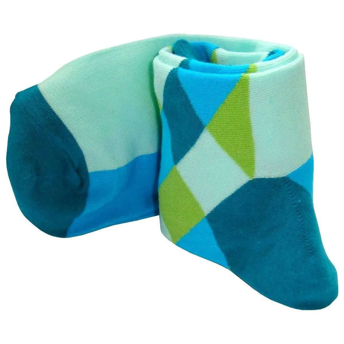 Bassin and Brown Diamond Check Socks - Blue/Green/Teal