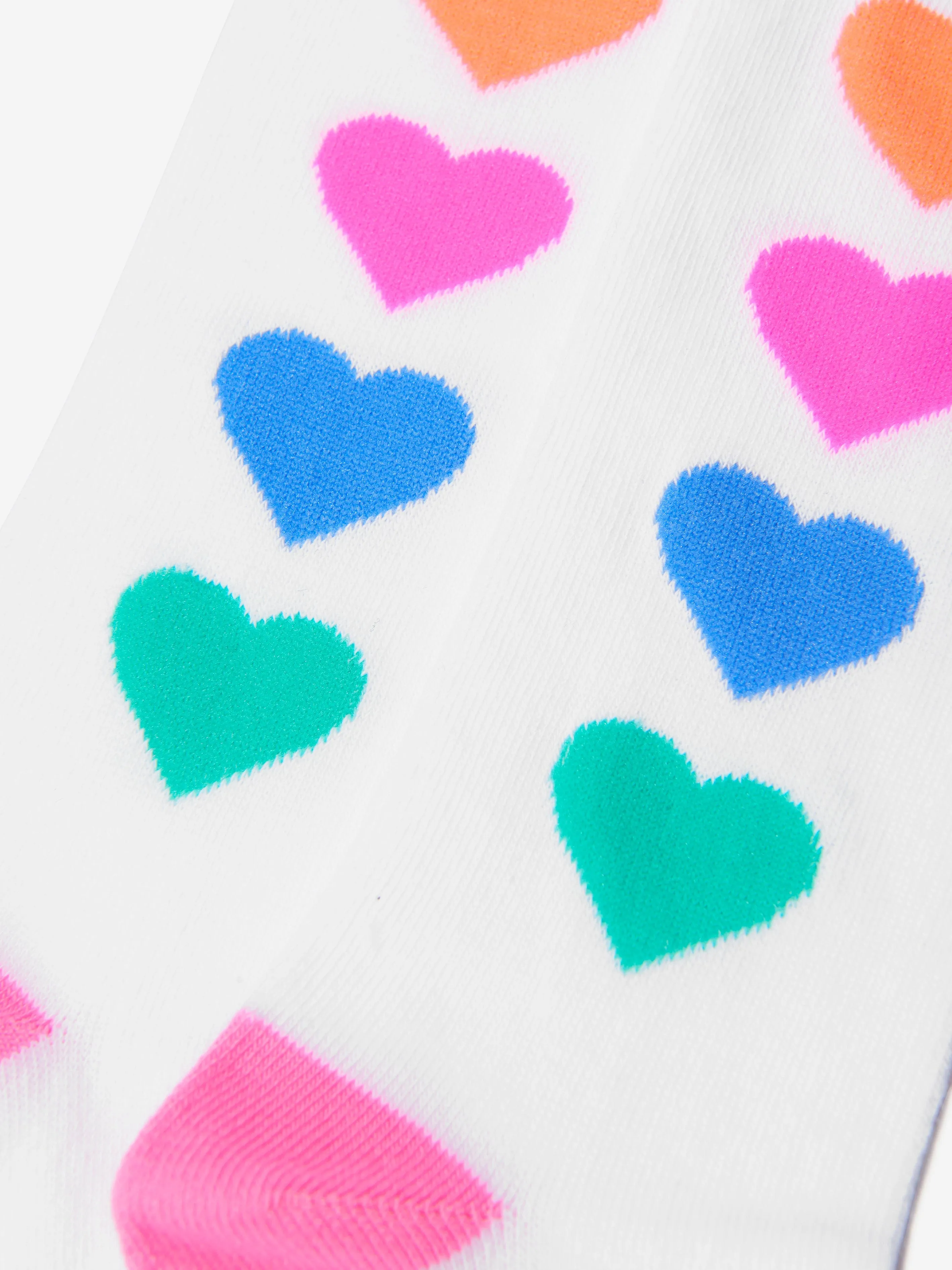 Billieblush Girls Jacquard Heart Socks in White