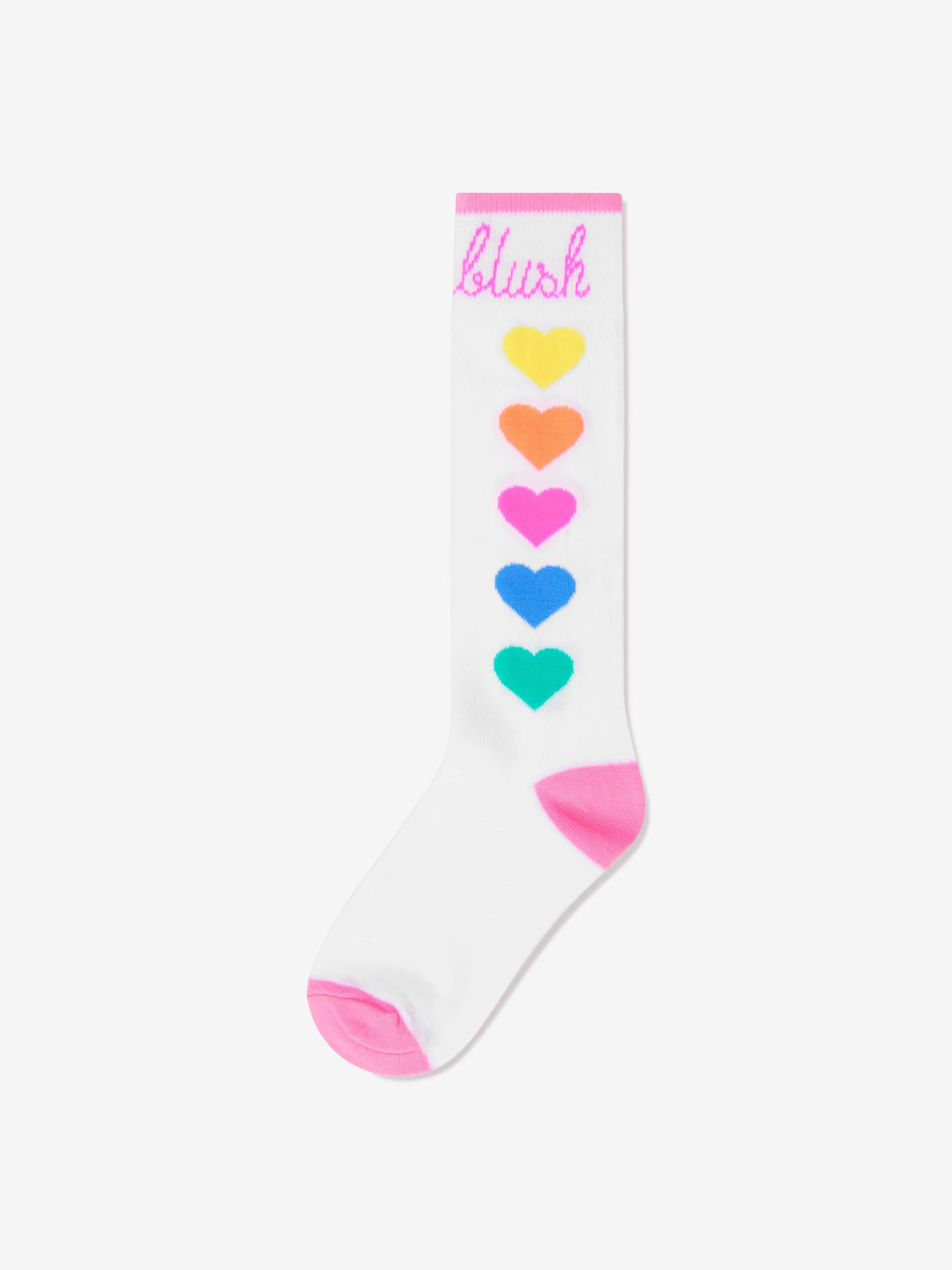 Billieblush Girls Jacquard Heart Socks in White