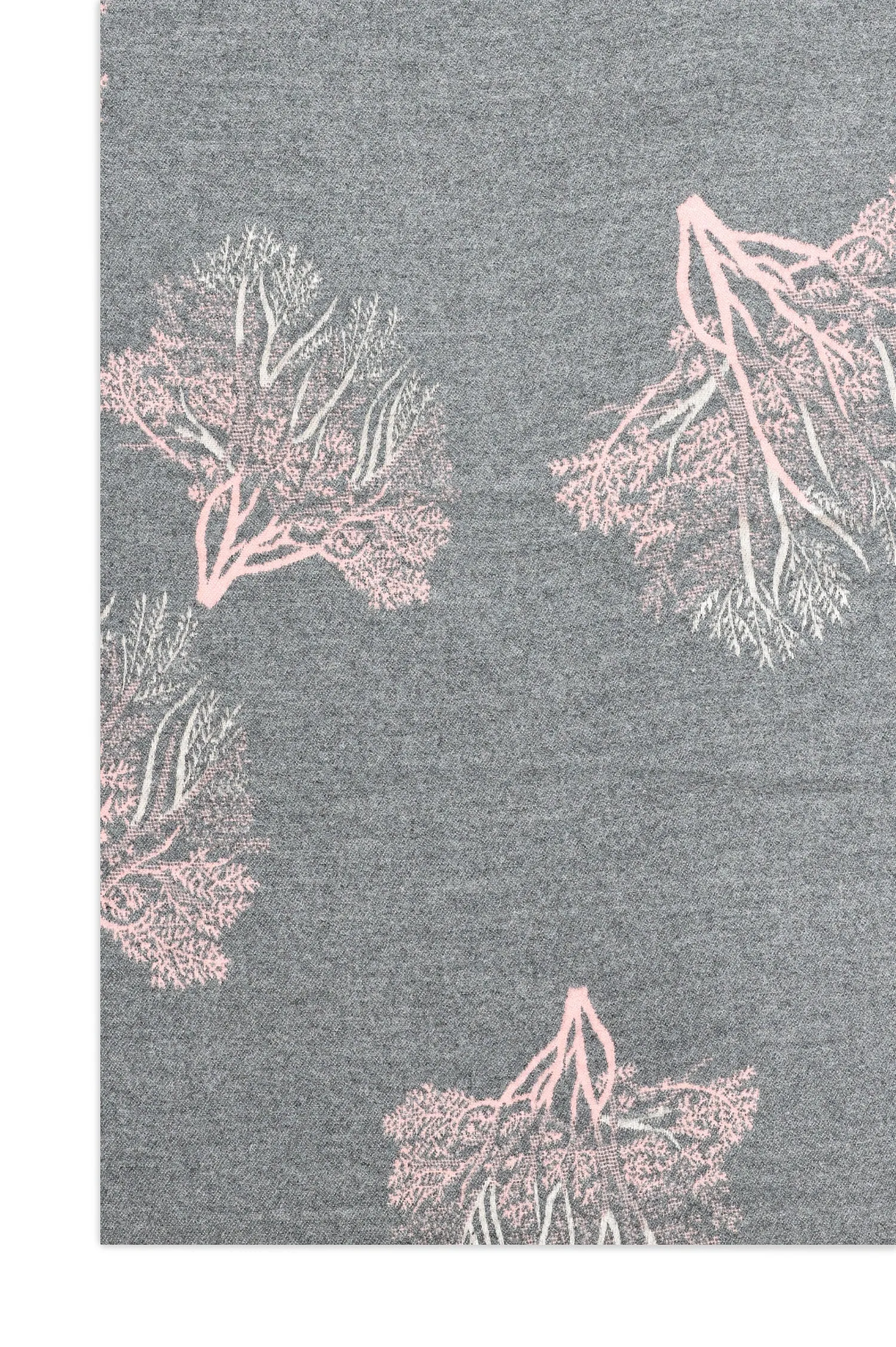 BOTANICAL PRINT REVERSIBLE SCARF-GREY