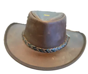 Brown Leather Cowboy Hat