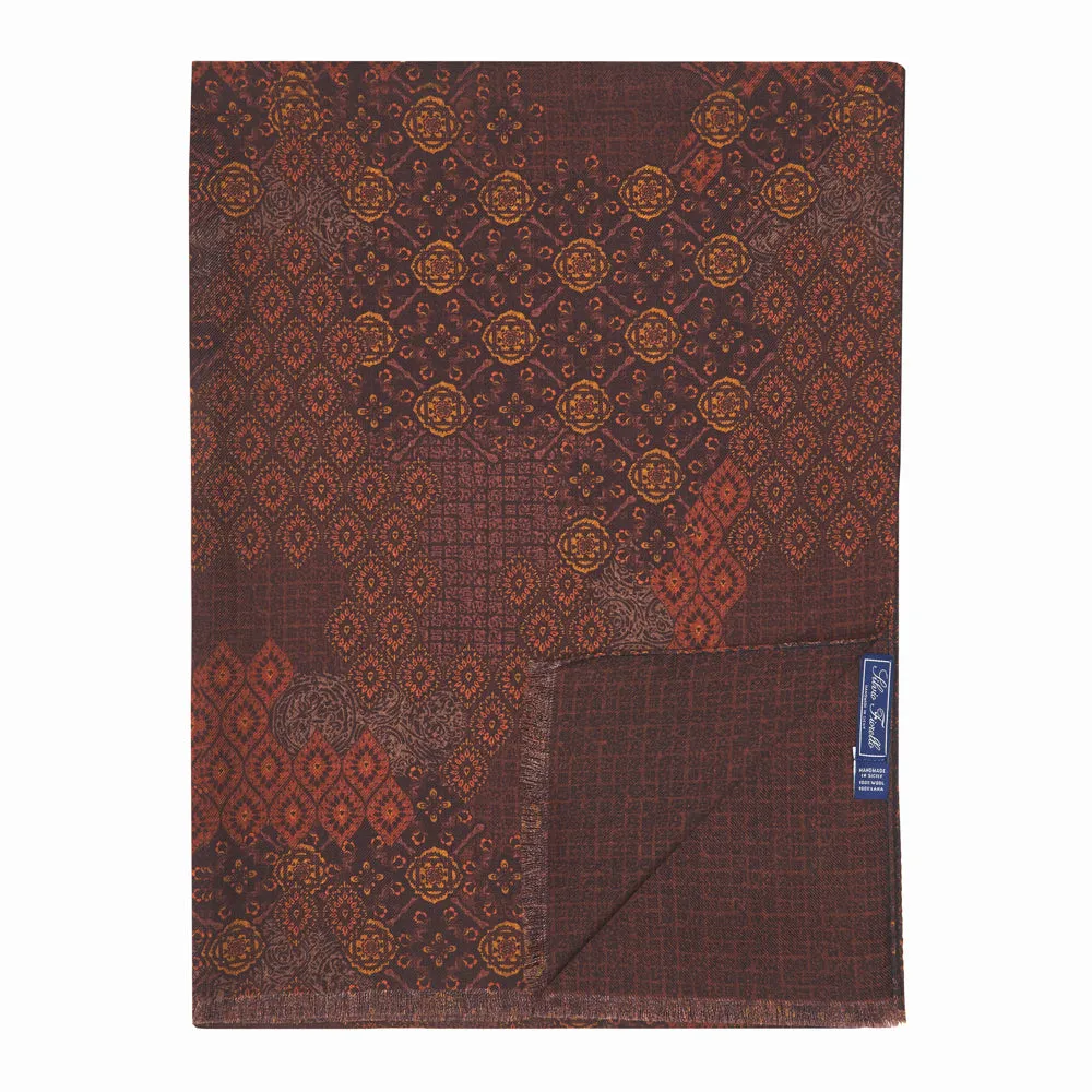 Brown Nebrodi Double Face Wool Scarf