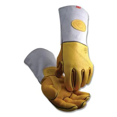 Caiman 1485 Series Gold Elk Grain Heavy-Duty Welding Gloves, Wool, Large, 1485-L