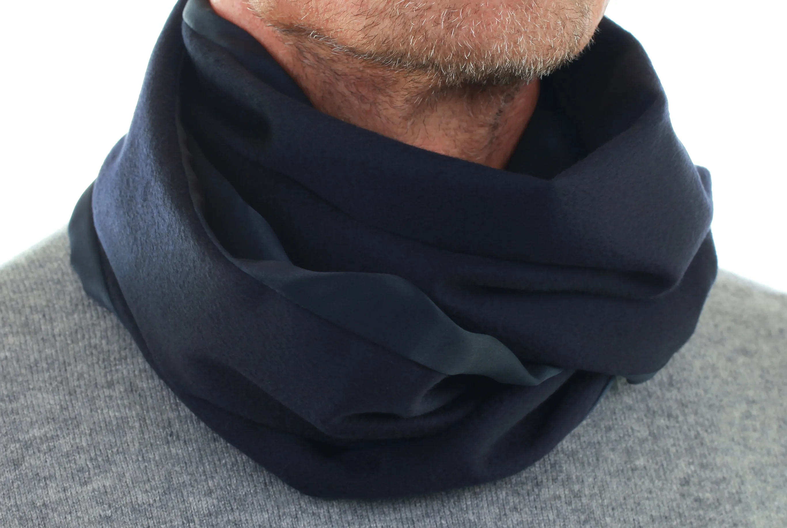 Cashmere & Silk Scarf in Navy