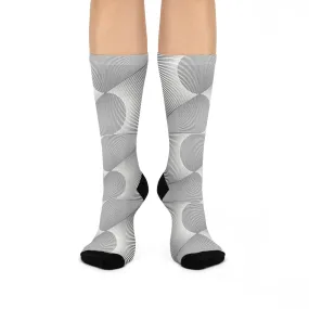 Chic Geometric Patterned Crew Socks - Stylish Comfort for Every Occasion