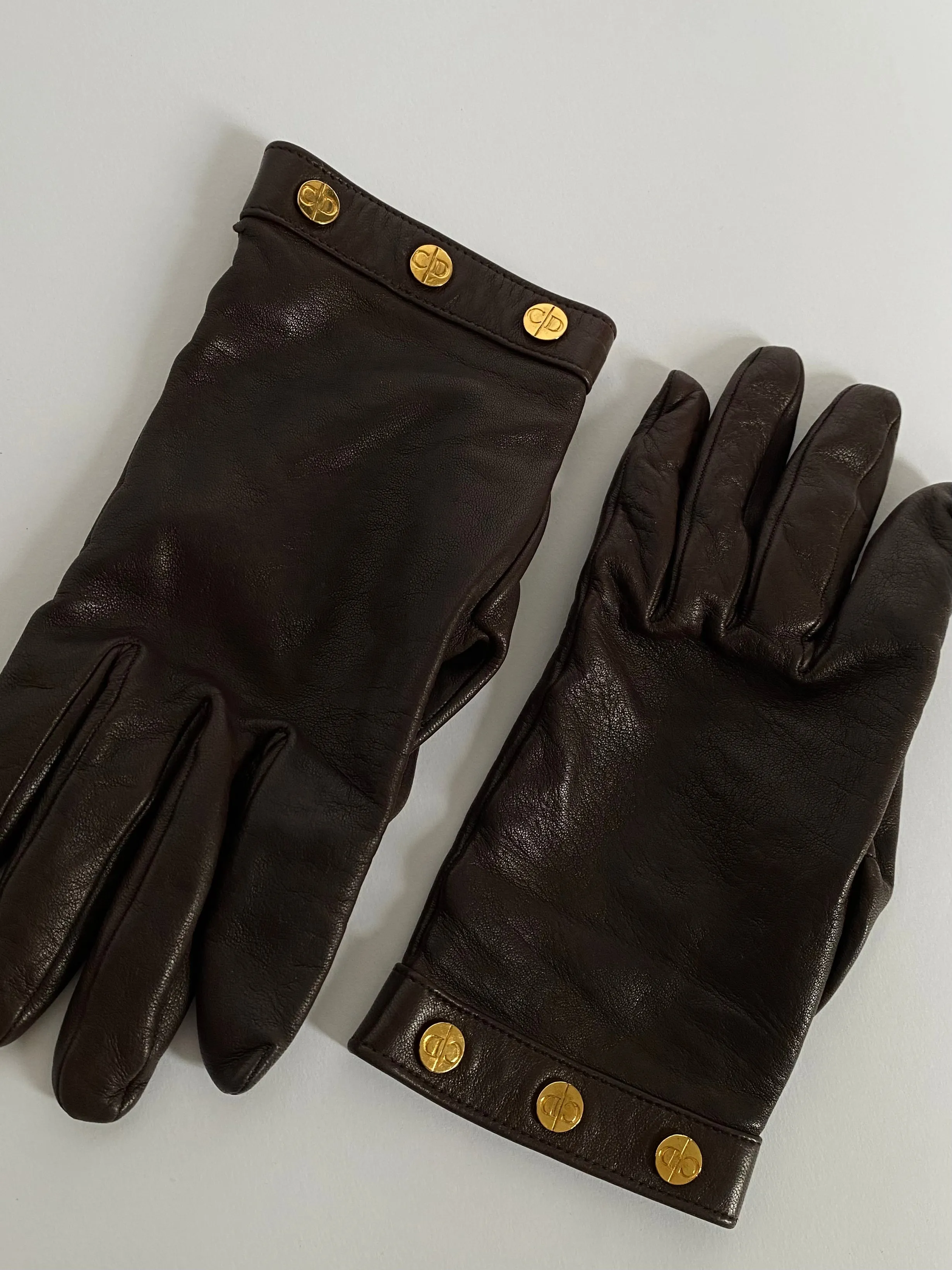 Christian Dior Leather Gloves Size 7.5