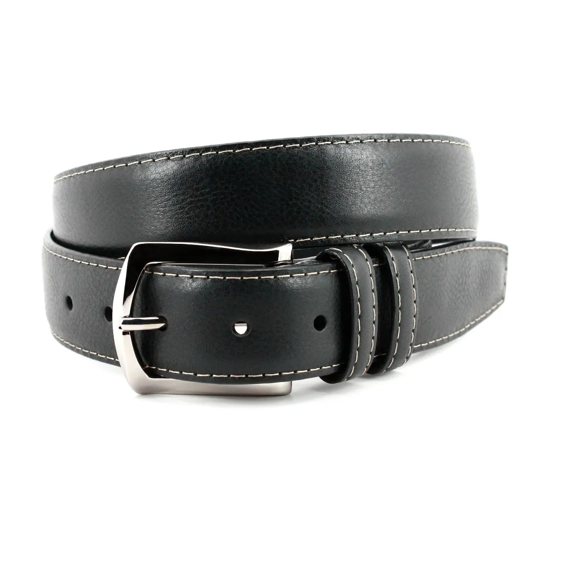 Contrast Stitched Italian Soft Calfskin Belt