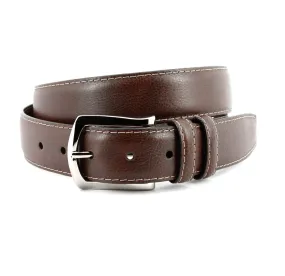 Contrast Stitched Italian Soft Calfskin Belt