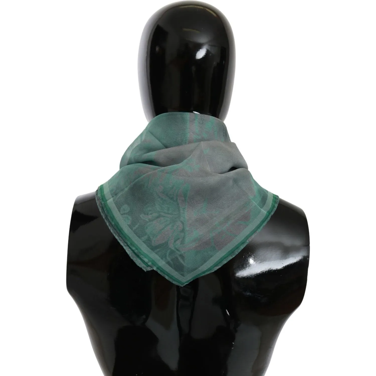 Costume National Elegant Silk Green Printed Scarf