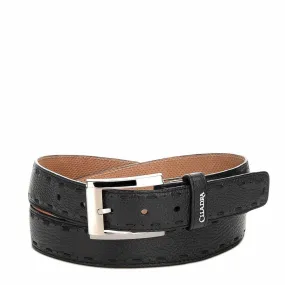 CS234VE - Cuadra black casual dress soft deer leather belt for men