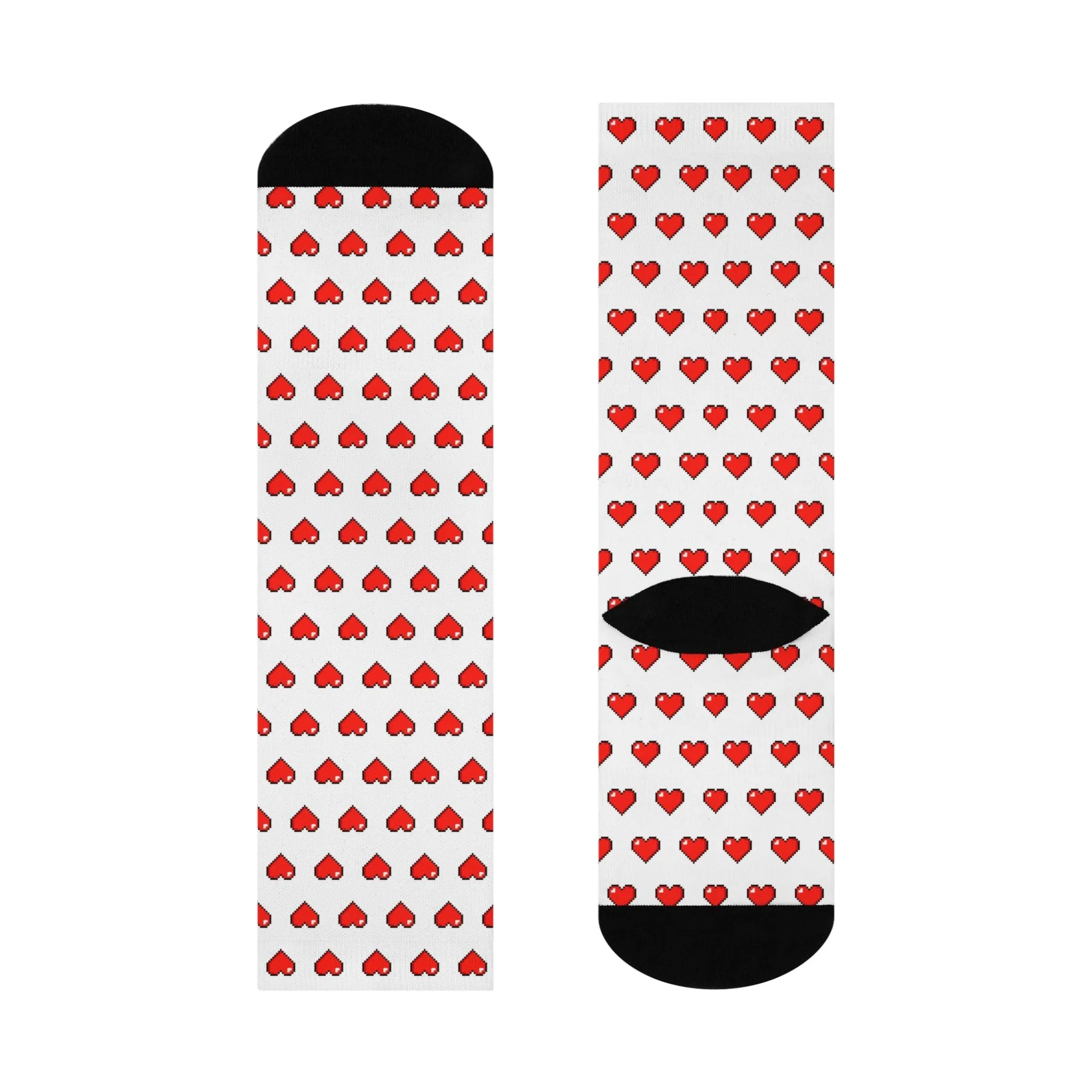 Elegant Black Valentine's Day Crew Socks for Stylish Comfort