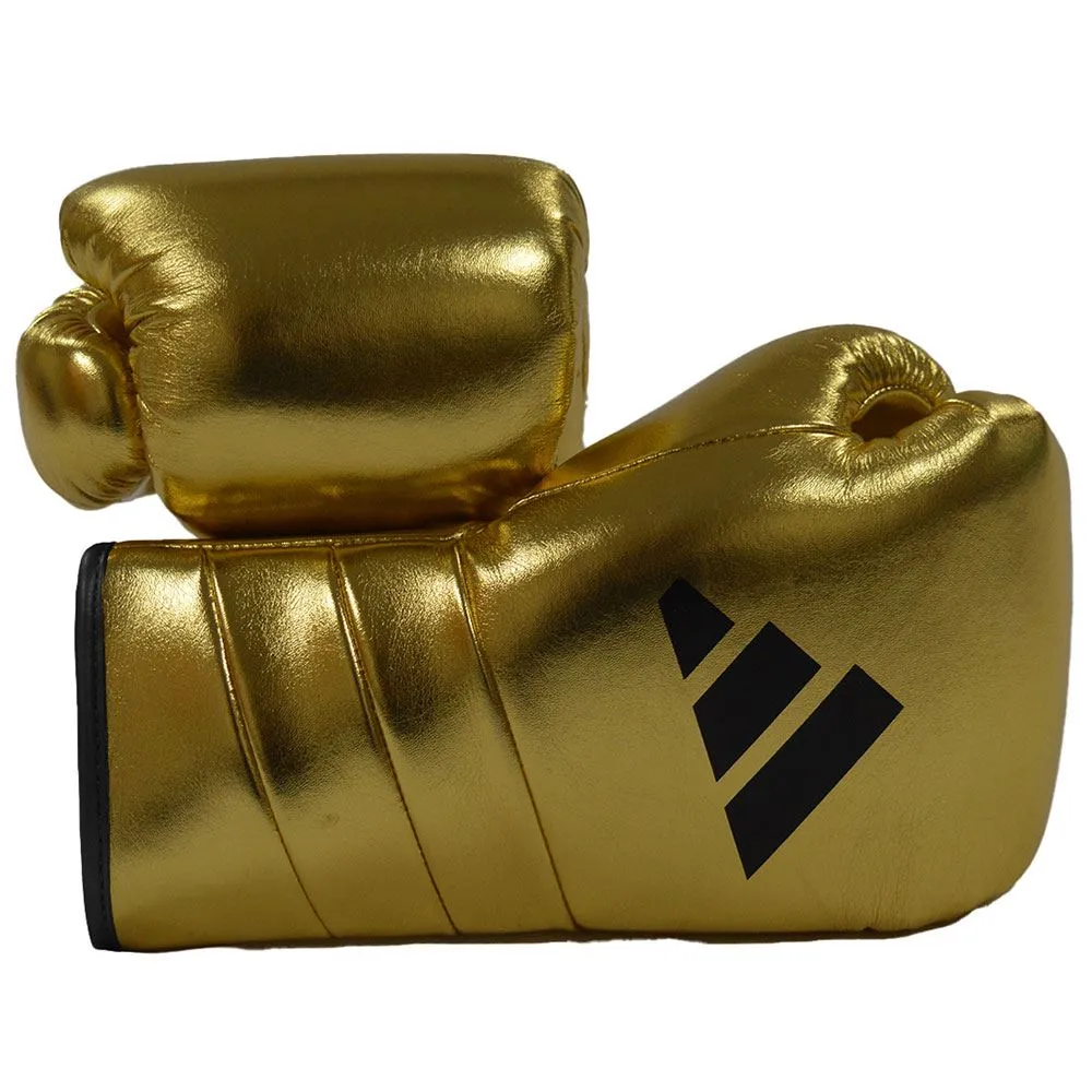 EXCLUSIVE ADIDAS PRO LINE METALLIC LACE BOXING GLOVES - GOLD