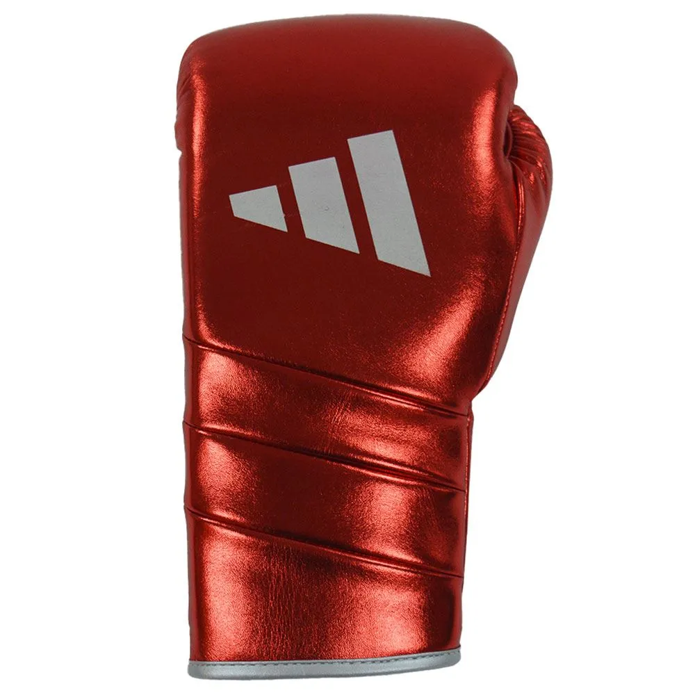 EXCLUSIVE ADIDAS PRO LINE METALLIC LACE BOXING GLOVES - RED