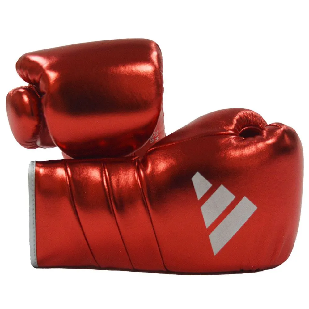 EXCLUSIVE ADIDAS PRO LINE METALLIC LACE BOXING GLOVES - RED