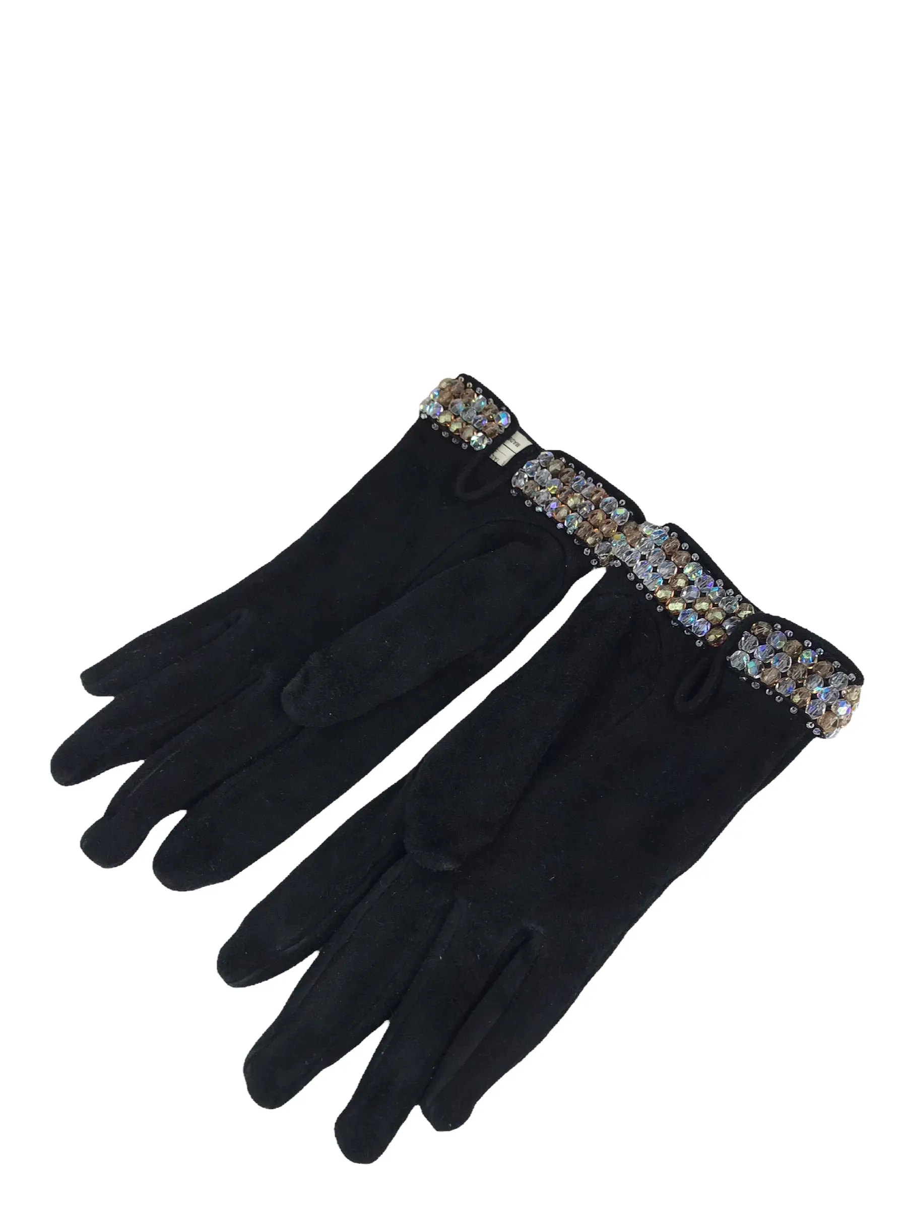 Gankos Millau France Black Suede Embellished Gloves