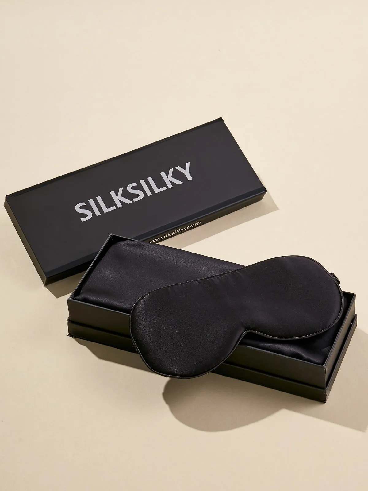 Gift Set - Silk Soild Color Long Scarf & Eye Mask Set