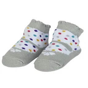 Gray Mary Jane With Polka Dots Socks