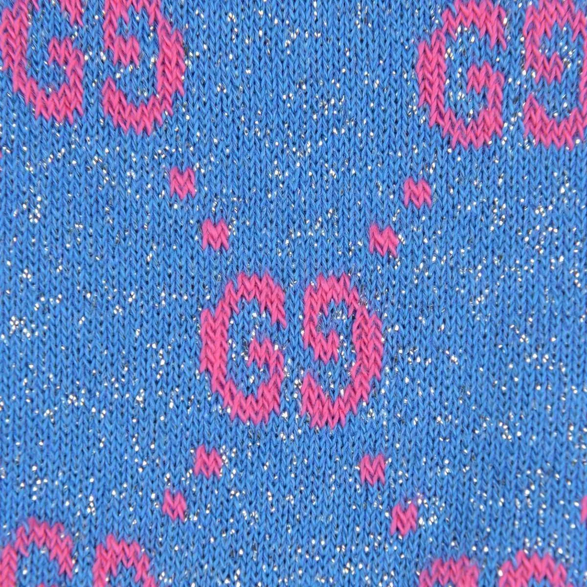 Gucci Girls GG Lamé Socks in Blue