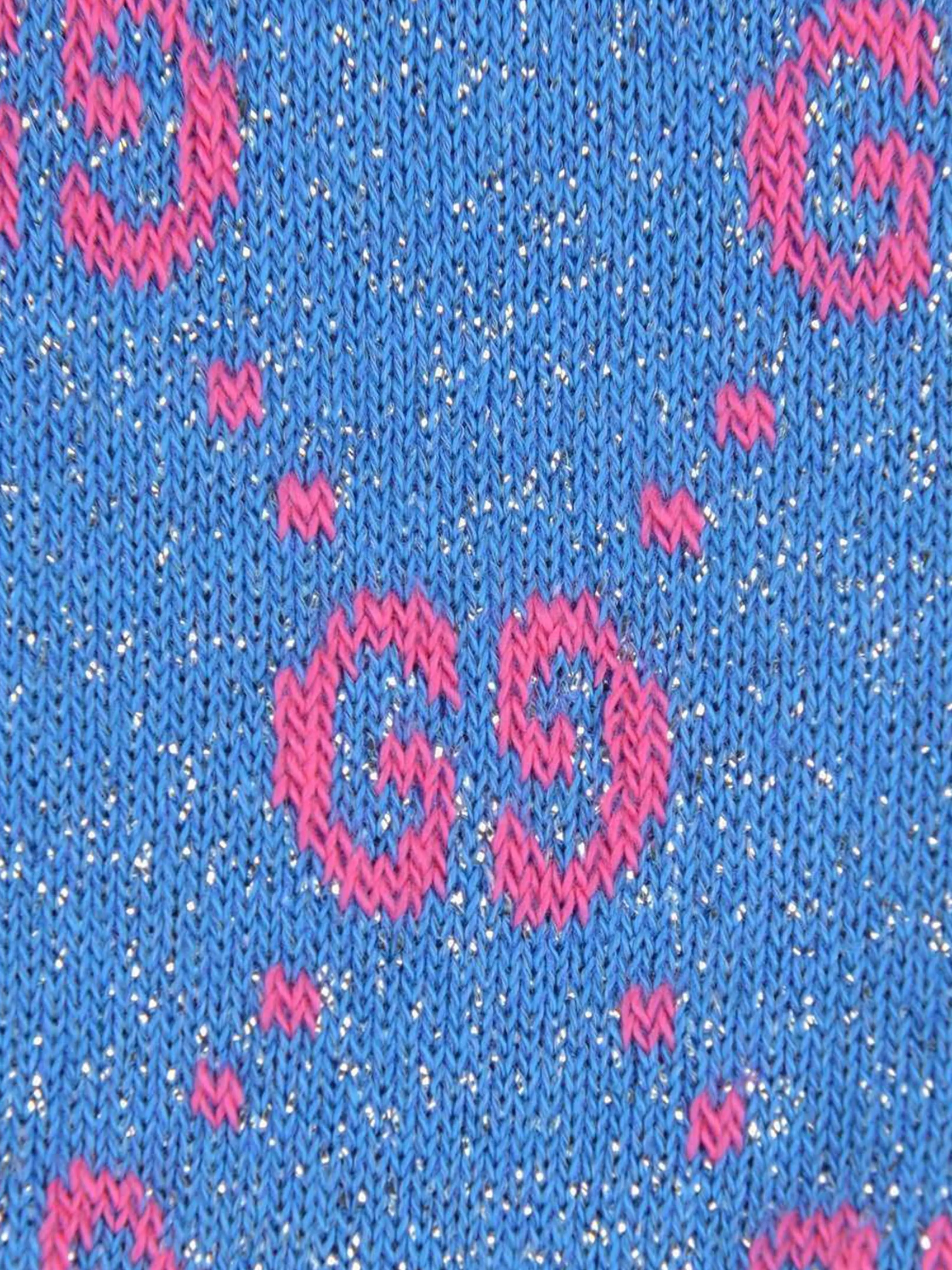 Gucci Girls GG Lamé Socks in Blue