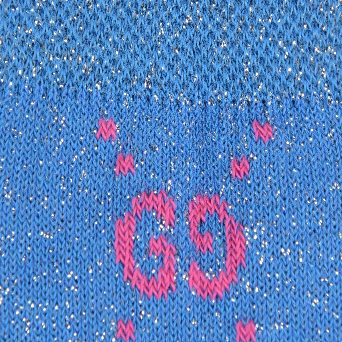 Gucci Girls GG Lamé Socks in Blue