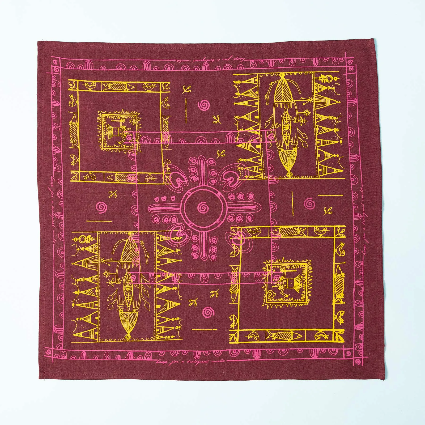 MARLEY Organic Hemp Bandana - Tribal Design (22" x 22")