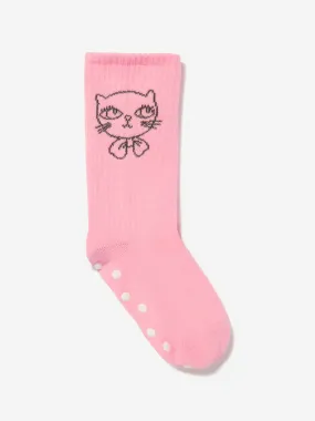 Mini Rodini Girls Cathletes Antislip Socks in Pink