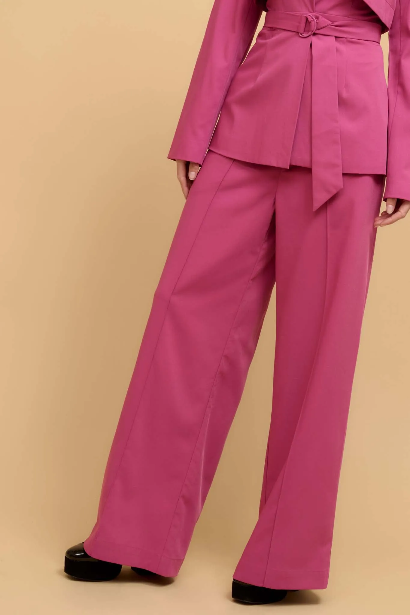 Move the Needle Double Belted Wide-Leg Pants