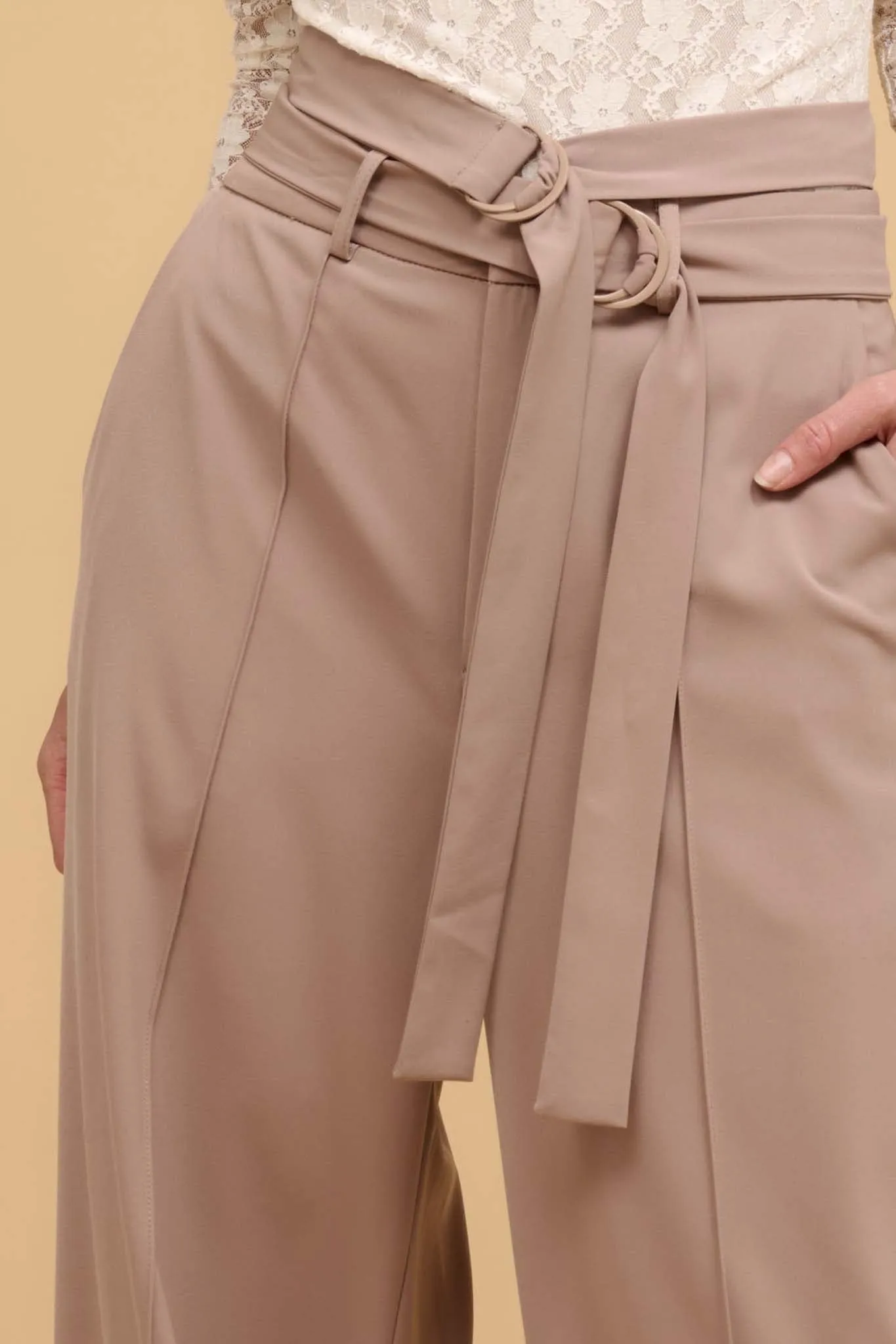 Move the Needle Double Belted Wide-Leg Pants