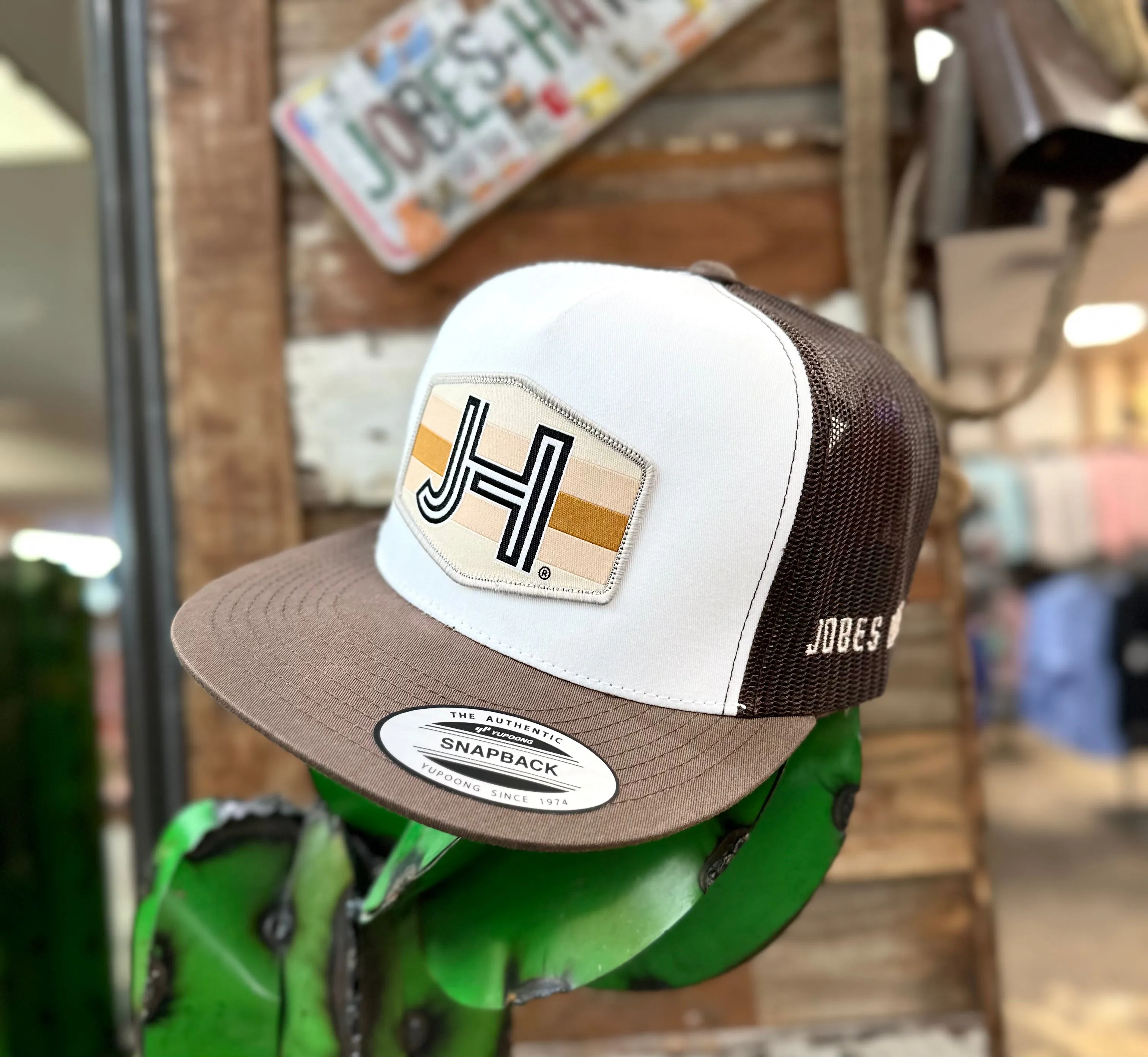 NEW 2023 Jobes Trucker Cap - White/Brown caramelo patch