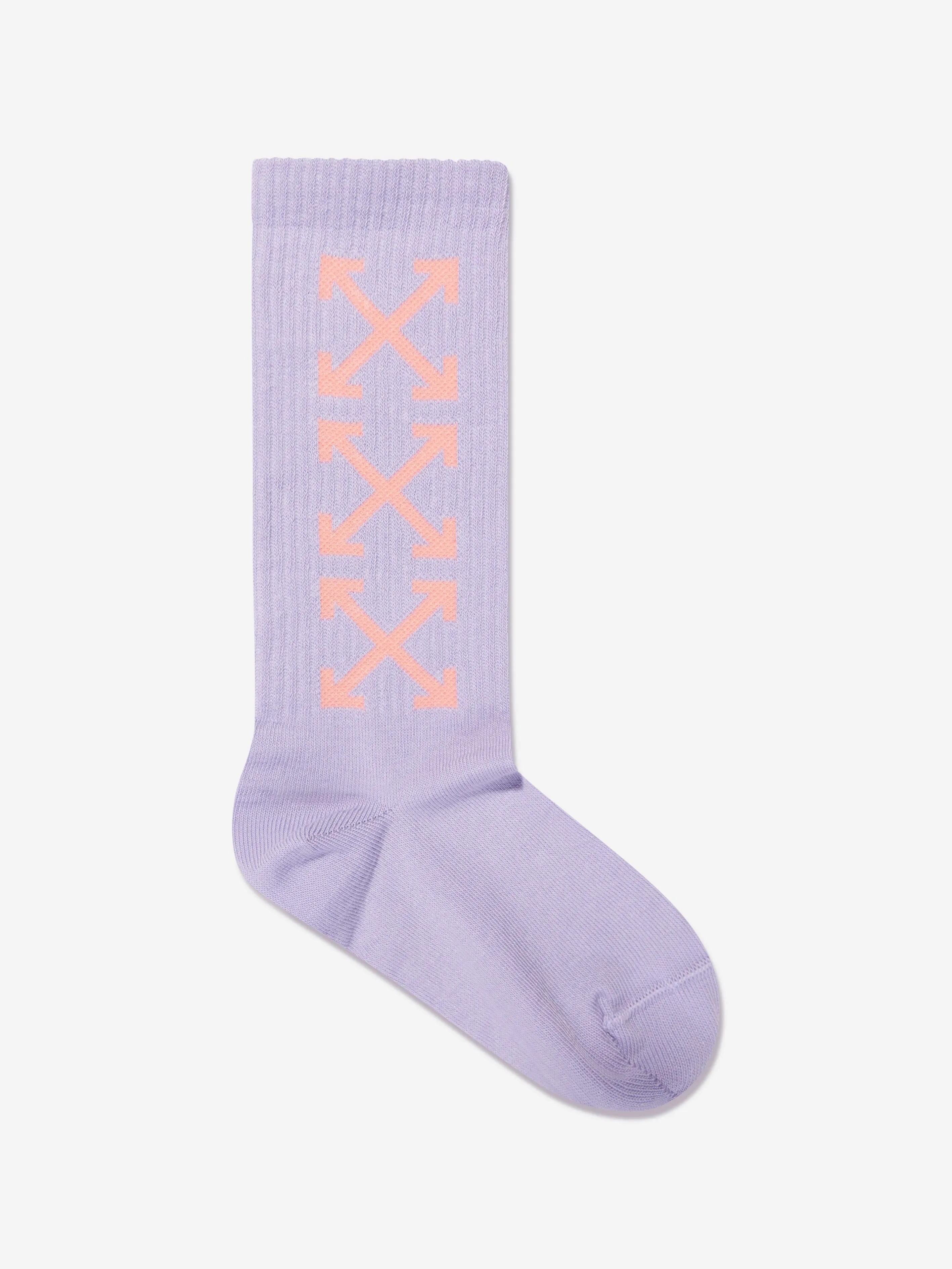 Off-White Girls Logo Arrow Socks in Lilac