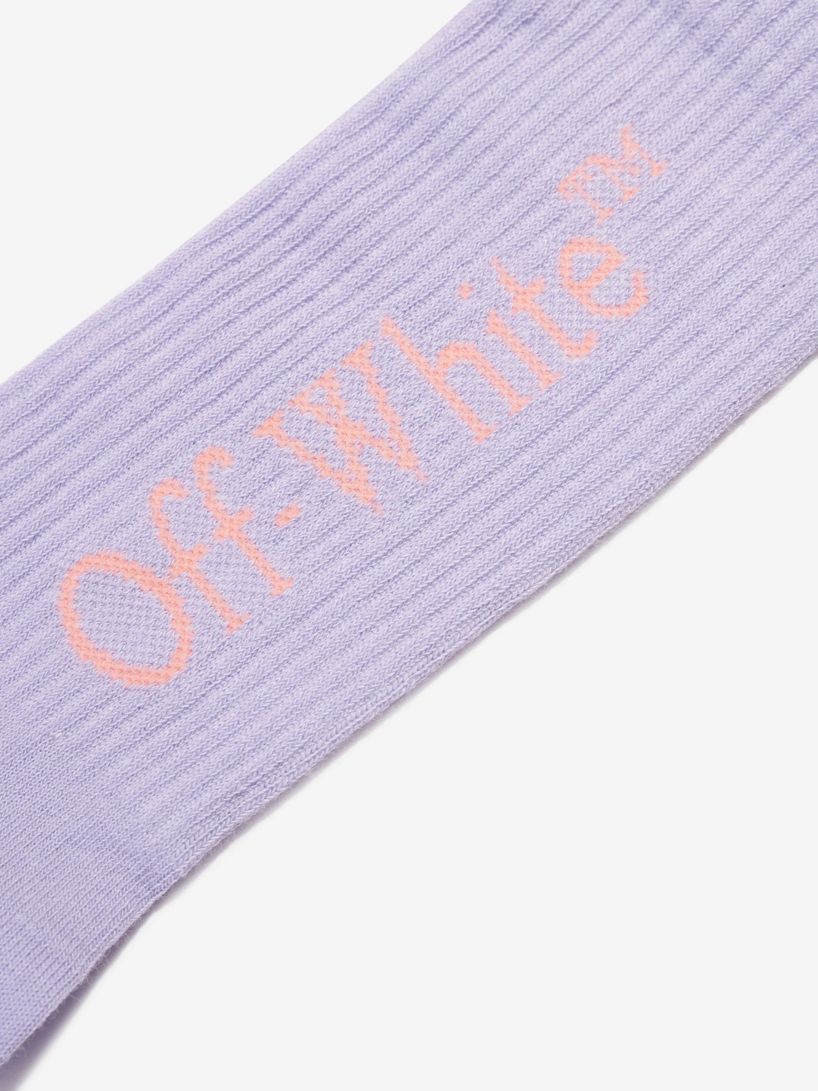 Off-White Girls Logo Arrow Socks in Lilac