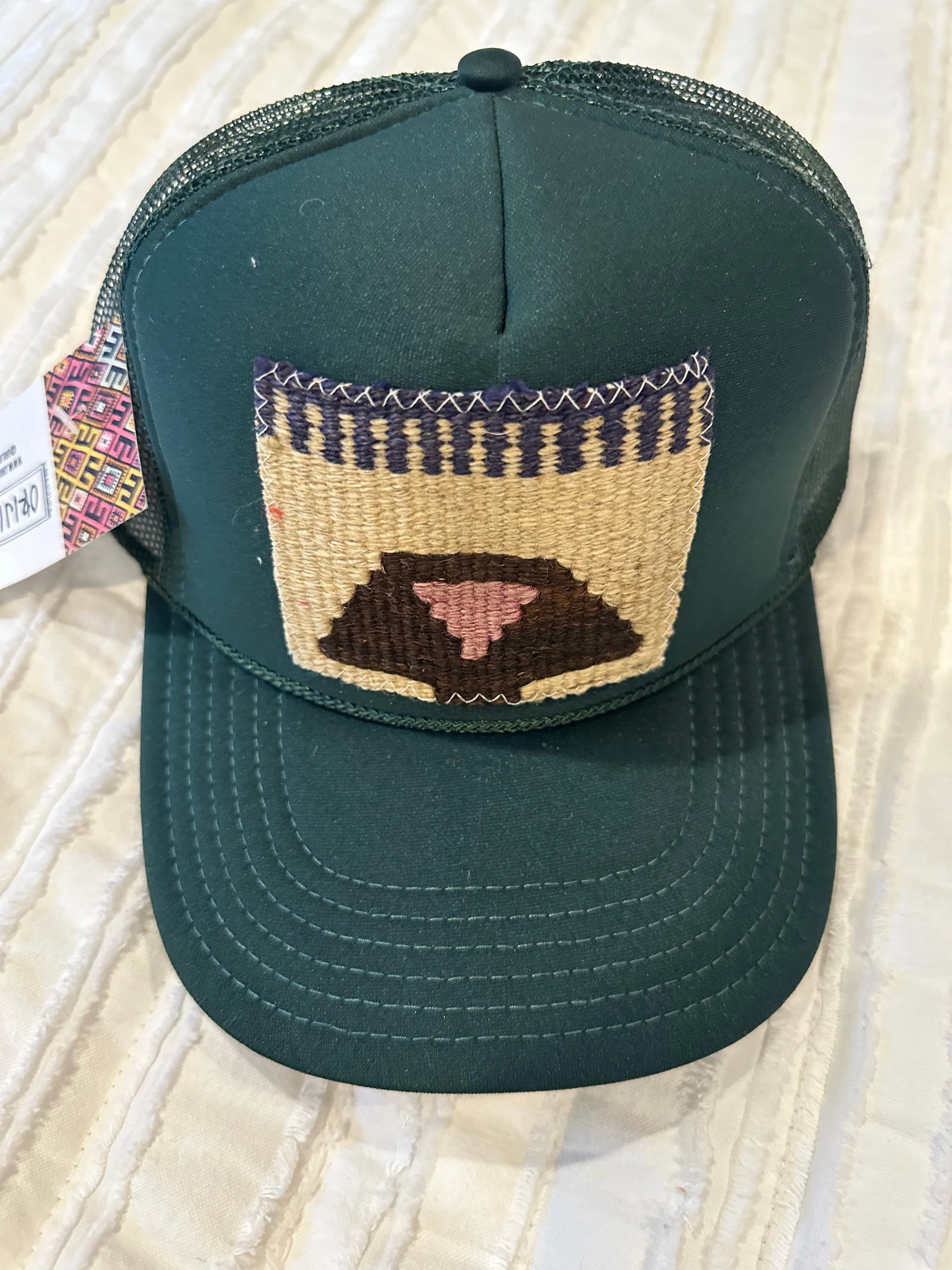 Patchwork Trucker Hat - Hunter Green