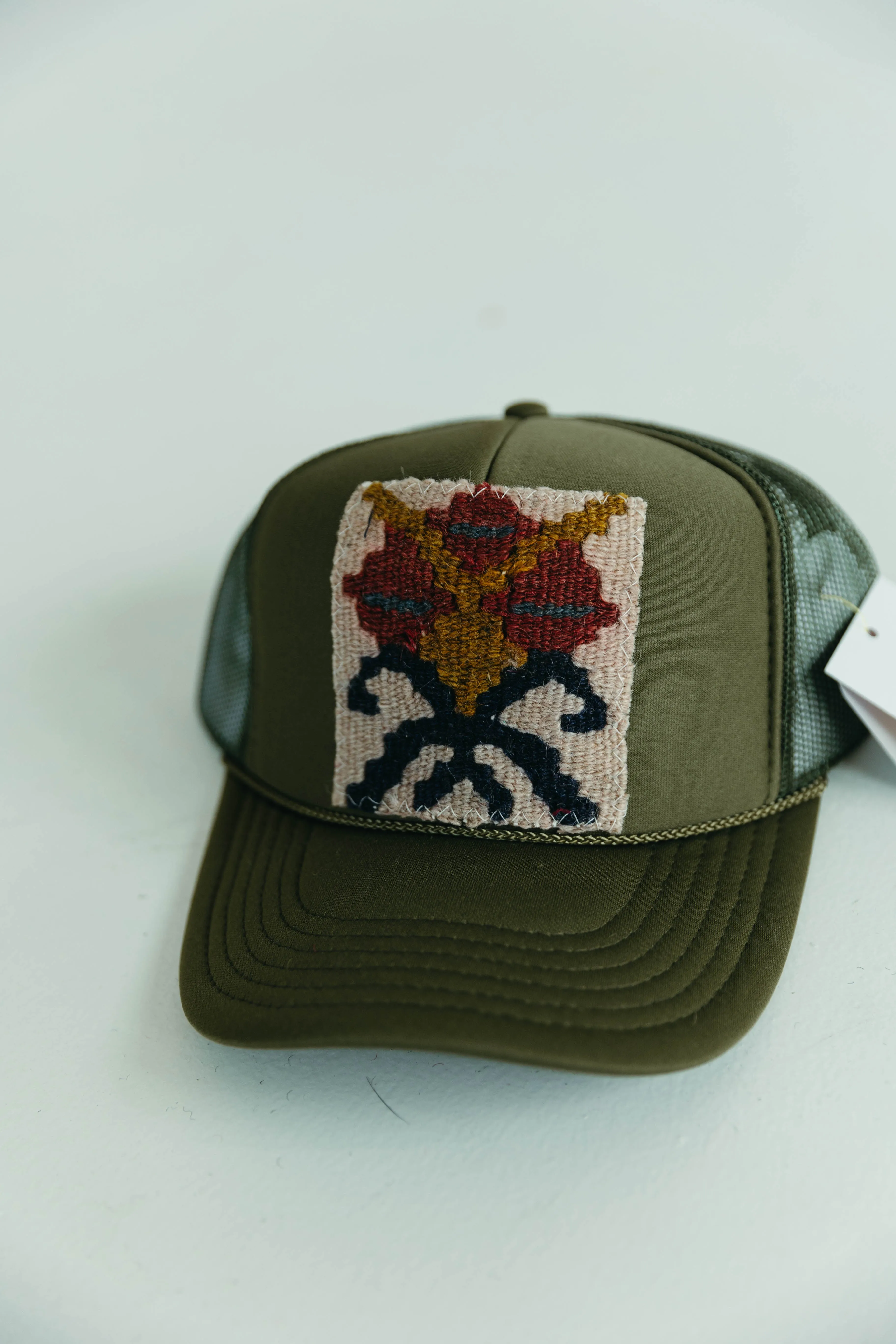 Patchwork Trucker Hat - Olive