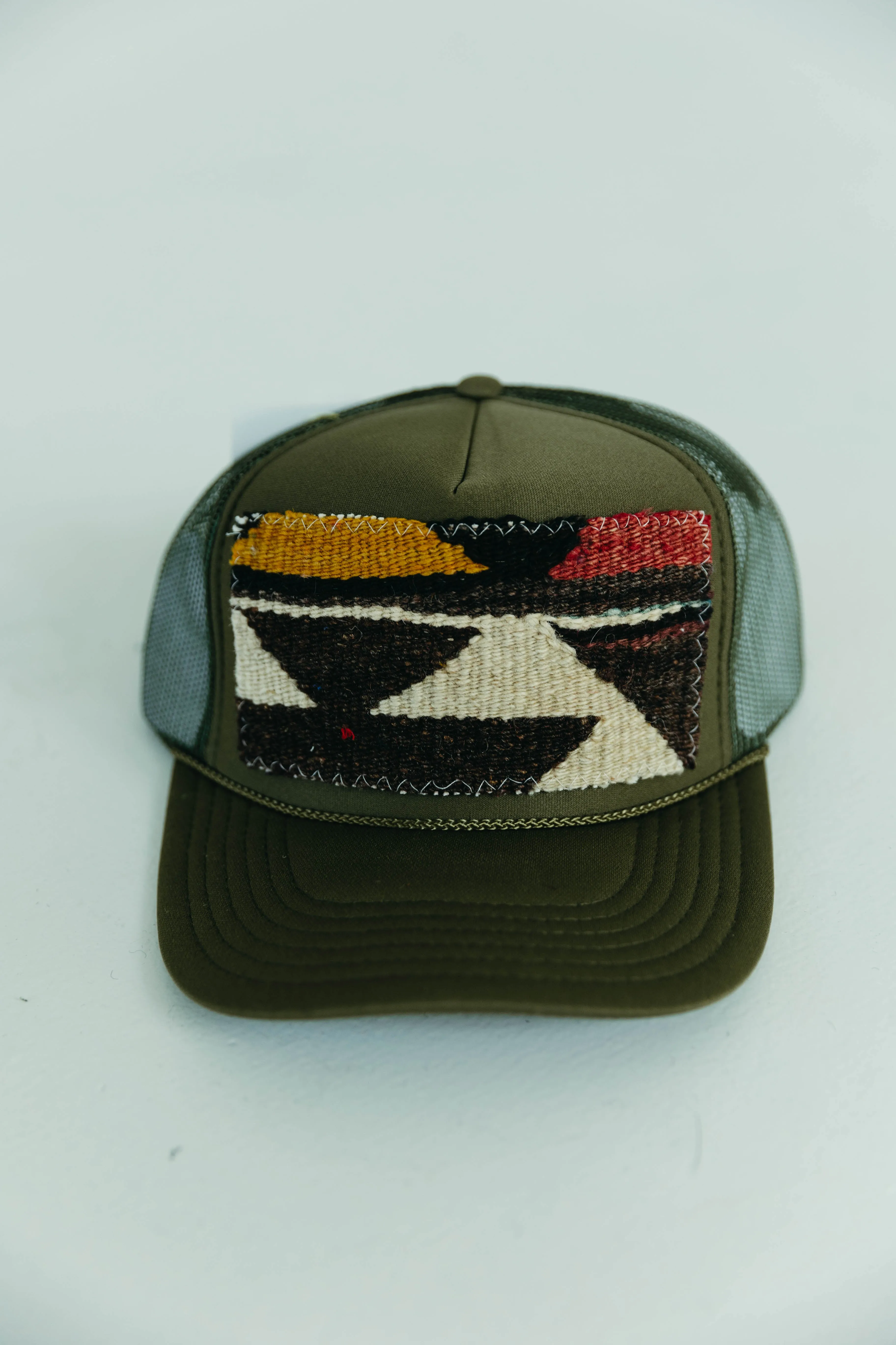 Patchwork Trucker Hat - Olive