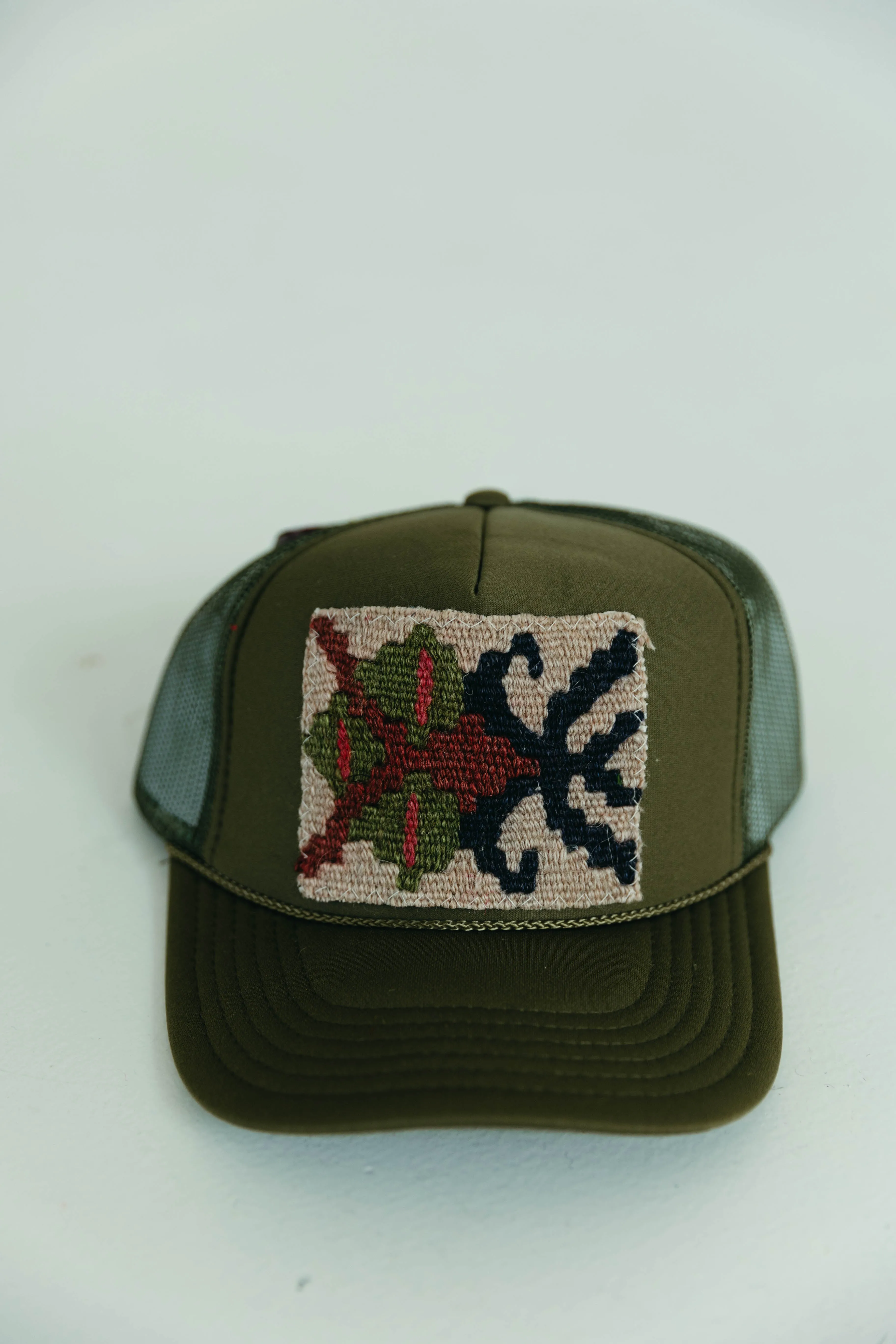 Patchwork Trucker Hat - Olive