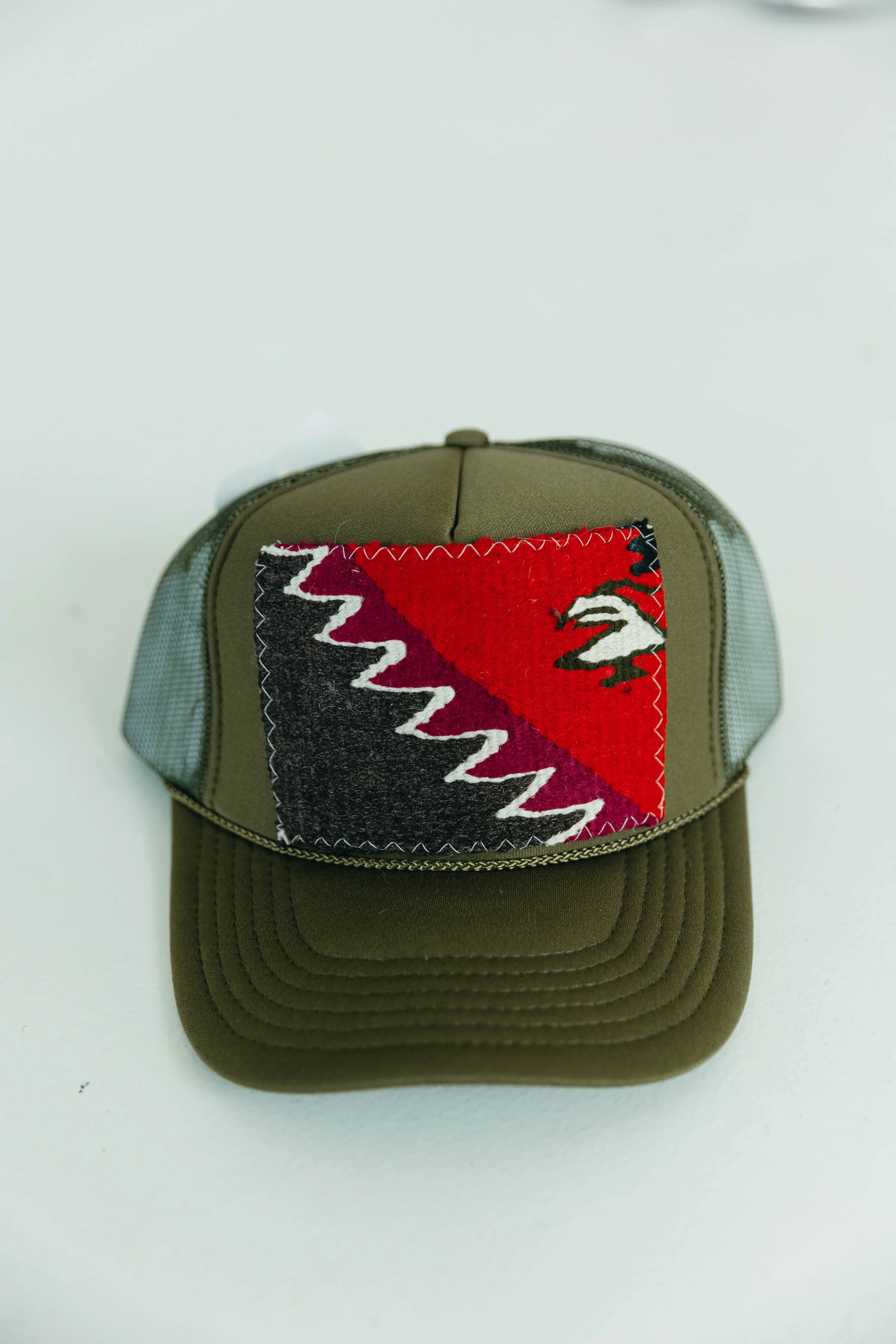 Patchwork Trucker Hat - Olive