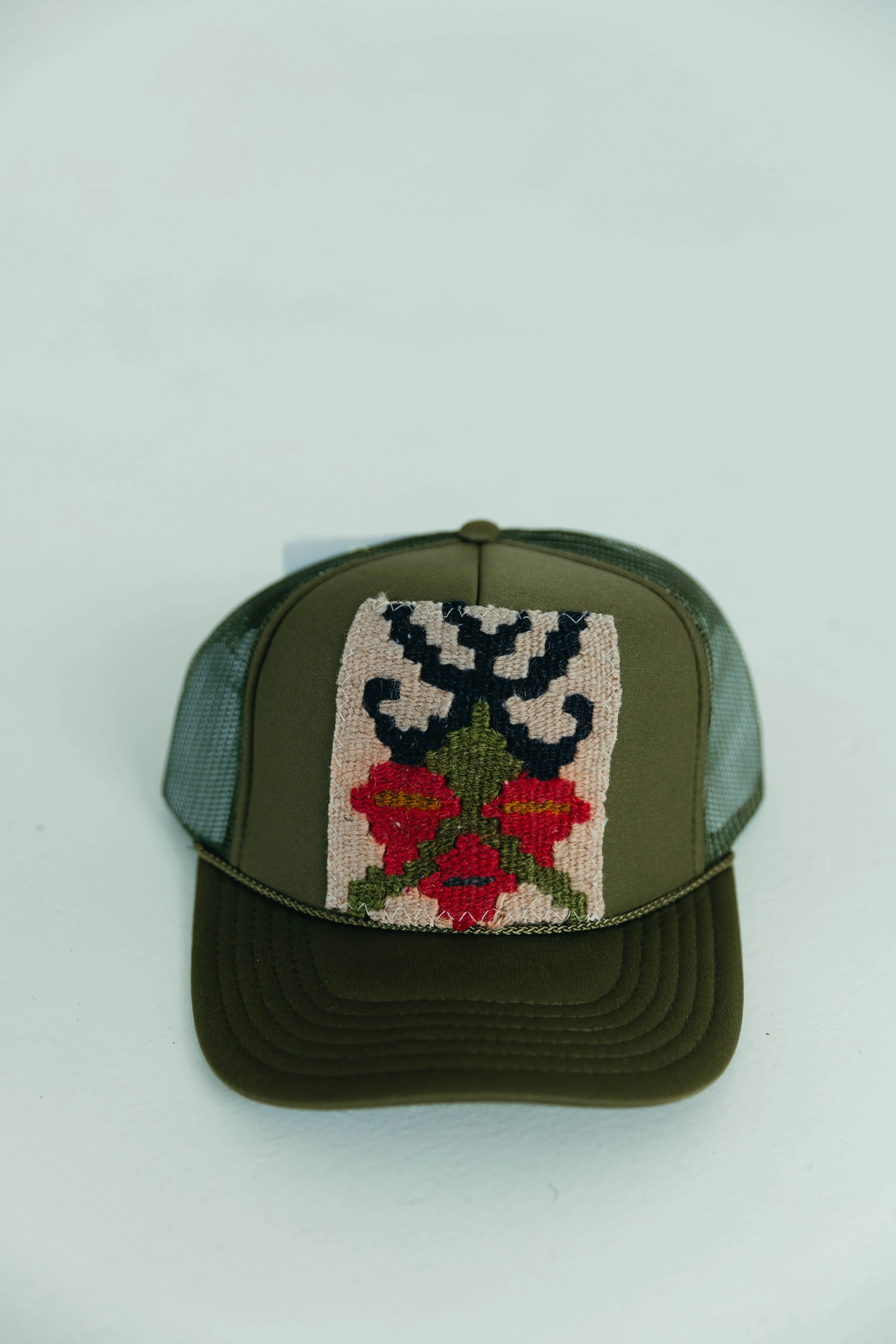 Patchwork Trucker Hat - Olive