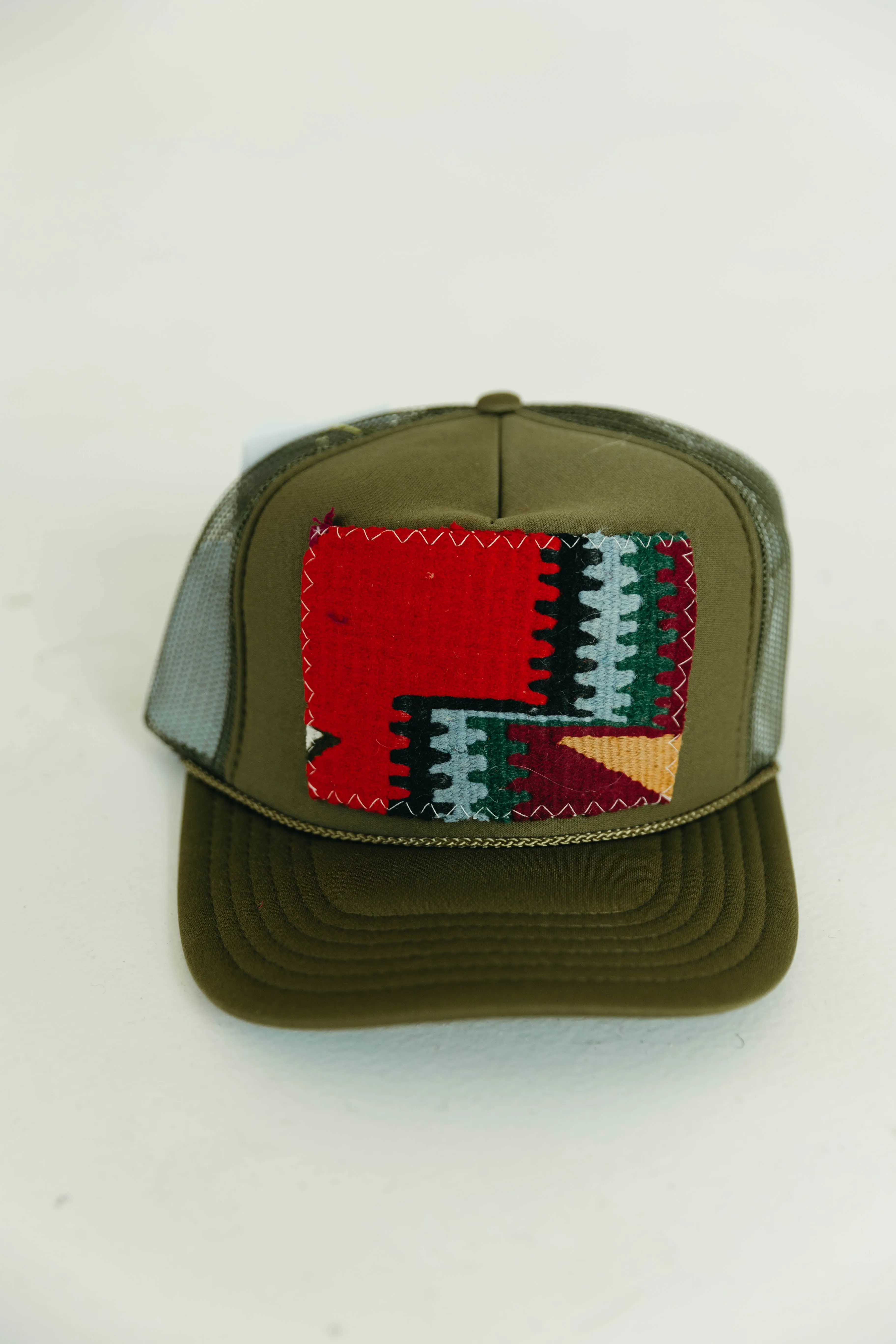 Patchwork Trucker Hat - Olive