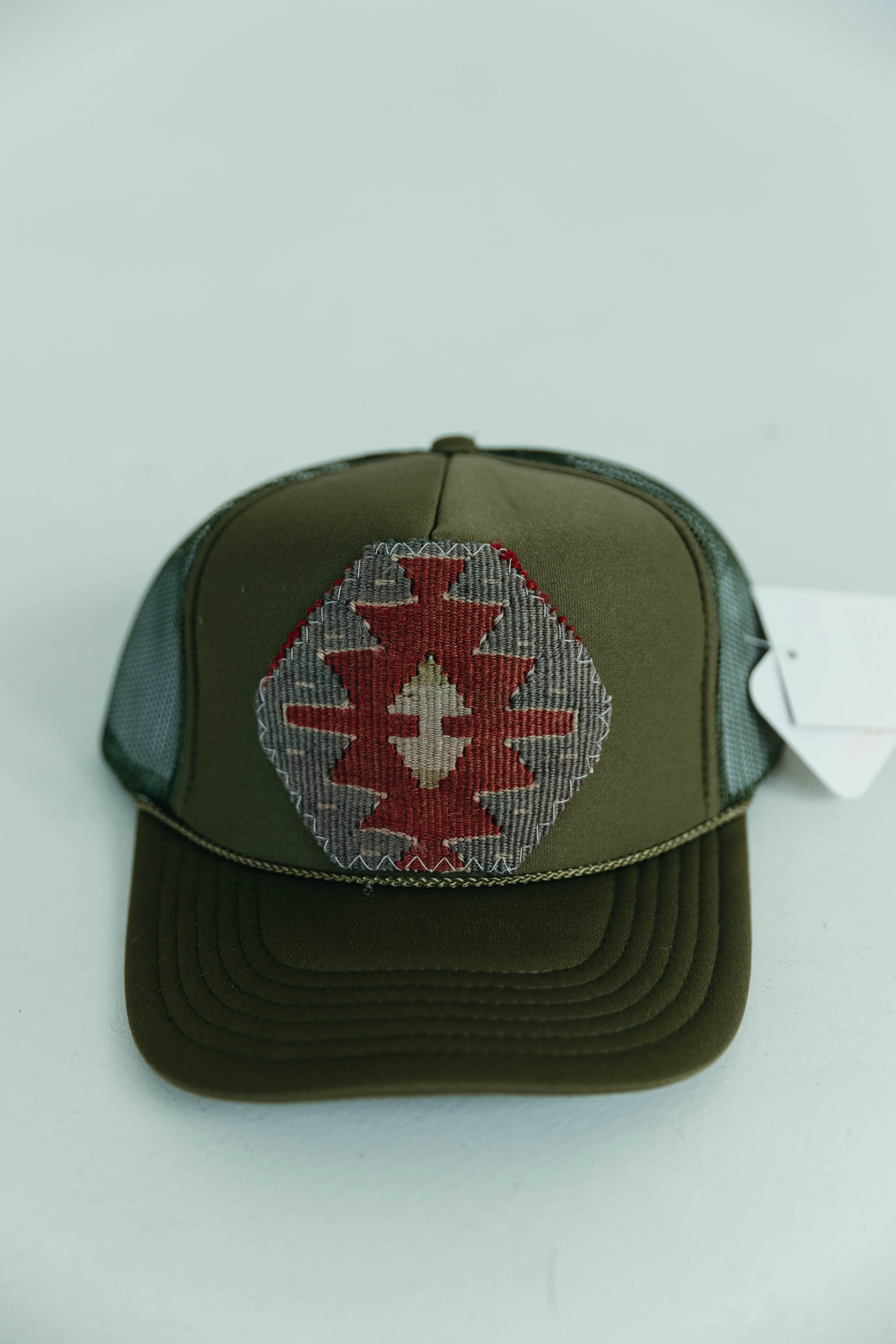 Patchwork Trucker Hat - Olive