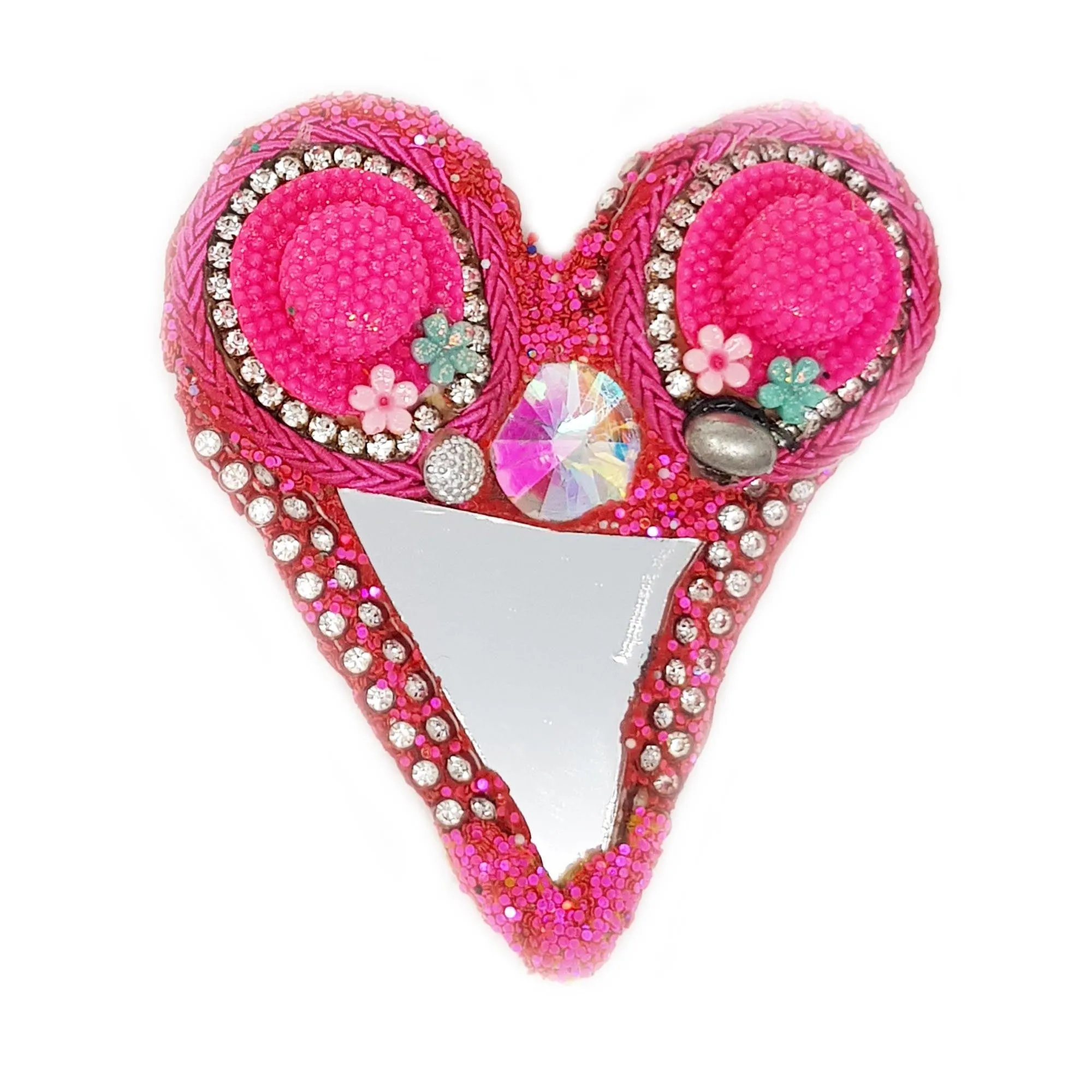 PINK HEART BROOCH - HEART HAT