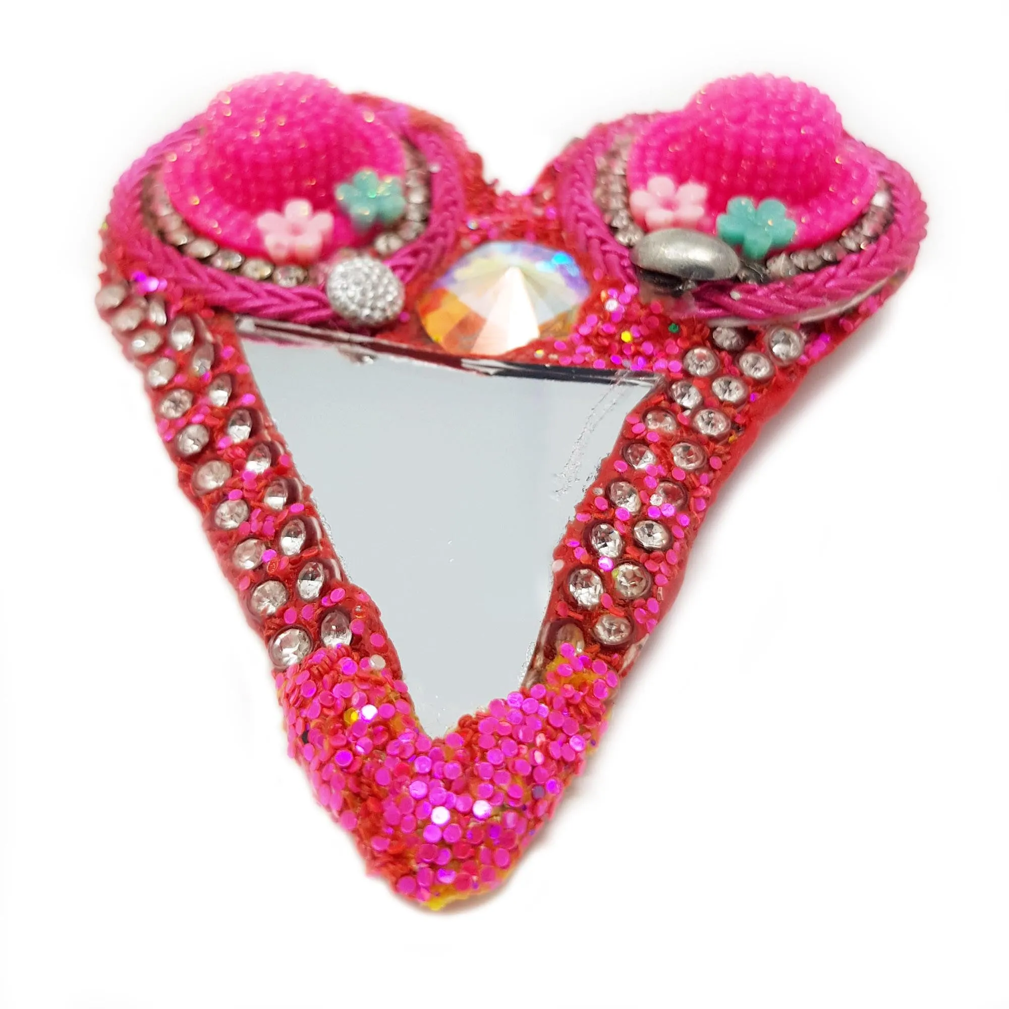 PINK HEART BROOCH - HEART HAT