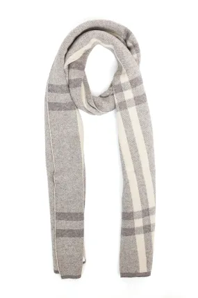 PLAID BORDER SCARF-KHAKI